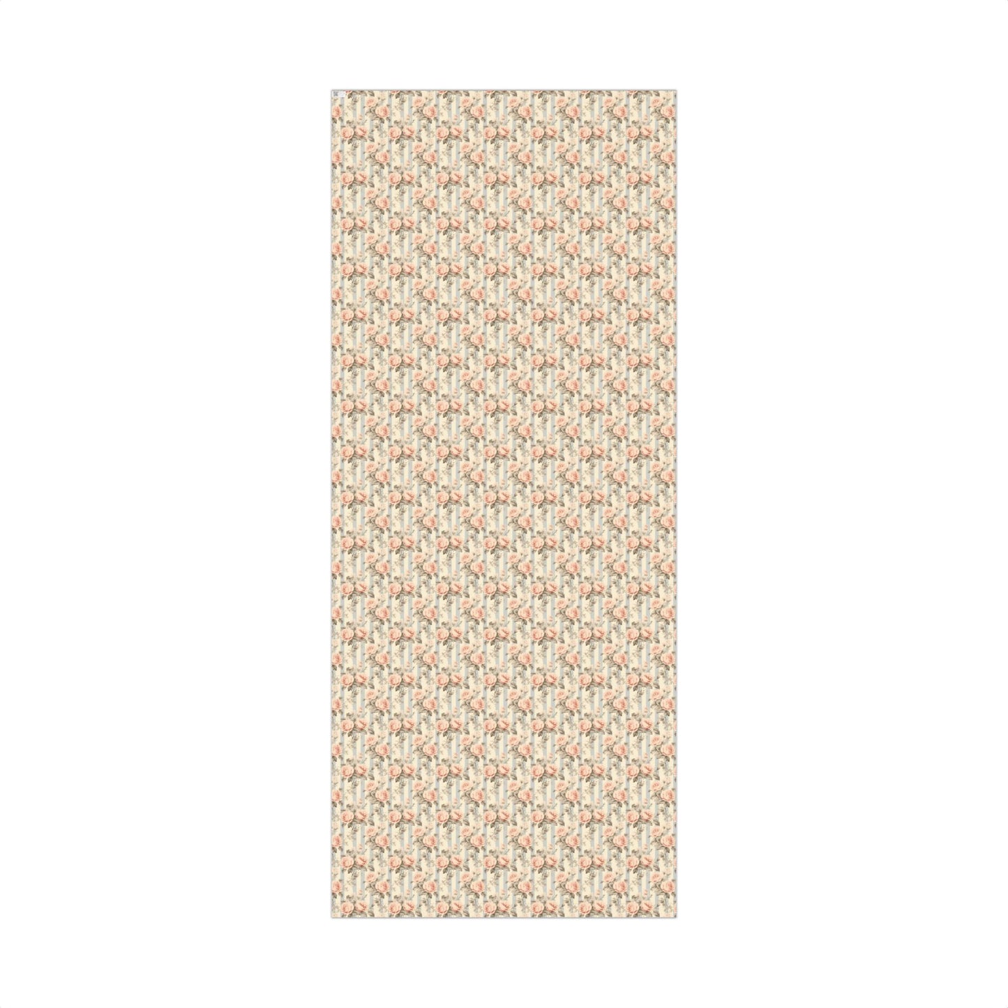 Vintage Coquette Blush Roses with Blue Stripes Gift Wrapping Papers
