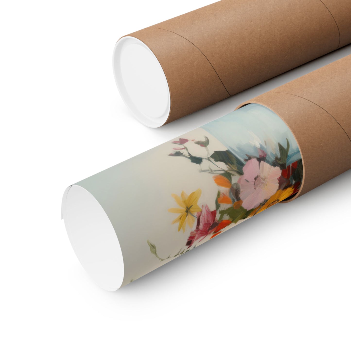 Bright Colorful Anemone Bouquet in Vase Matte Vertical Poster Art Print