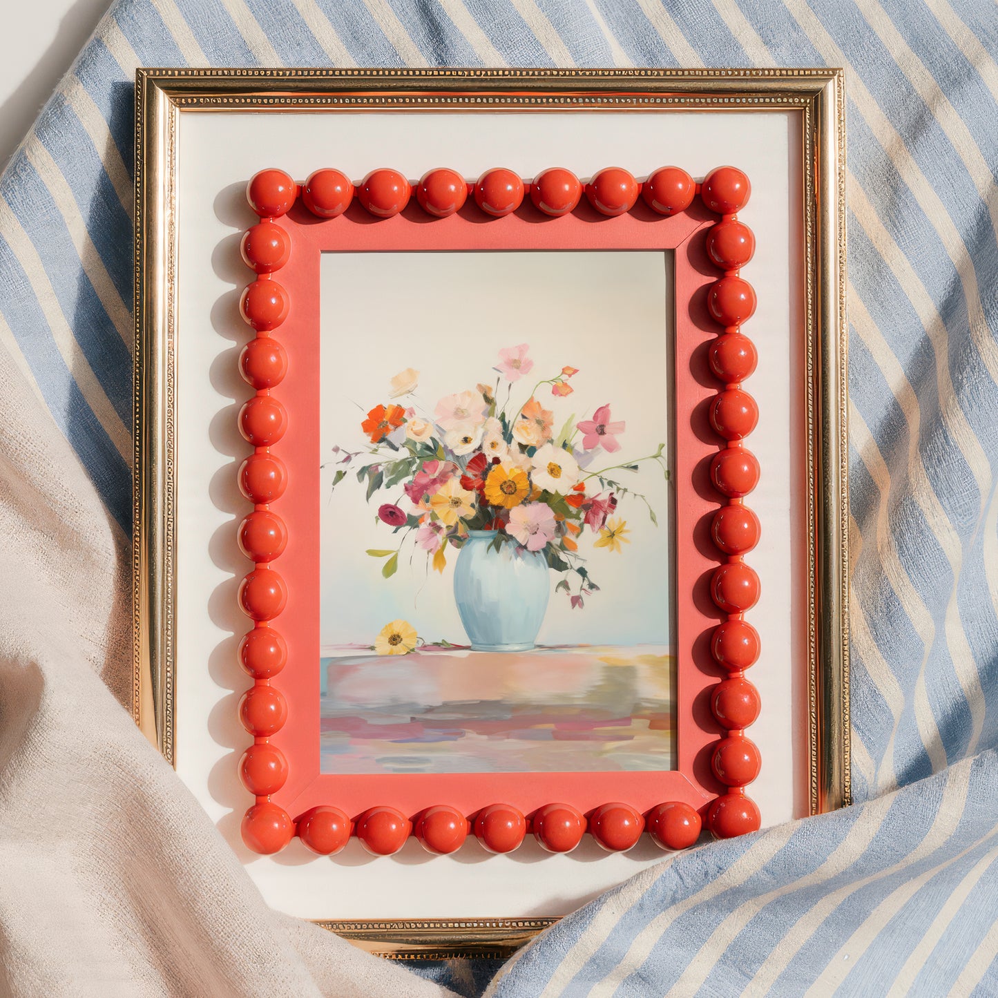 Bright Colorful Anemone Bouquet in Vase Matte Vertical Poster Art Print