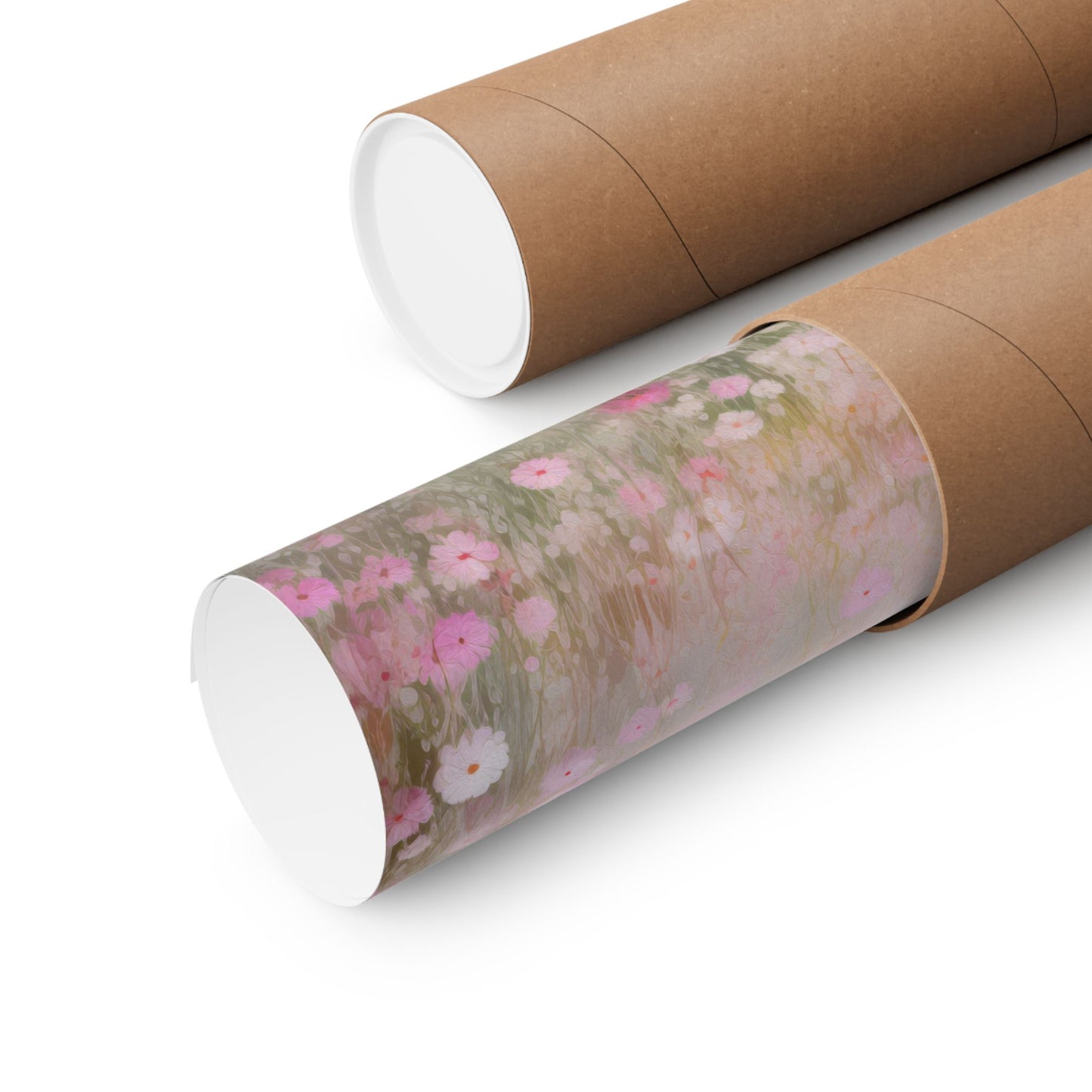 Field of Floating Ethereal Pink Delicate Blooms Matte Vertical Poster Art Print