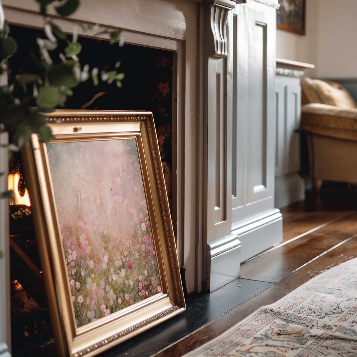 Field of Floating Ethereal Pink Delicate Blooms Matte Vertical Poster Art Print