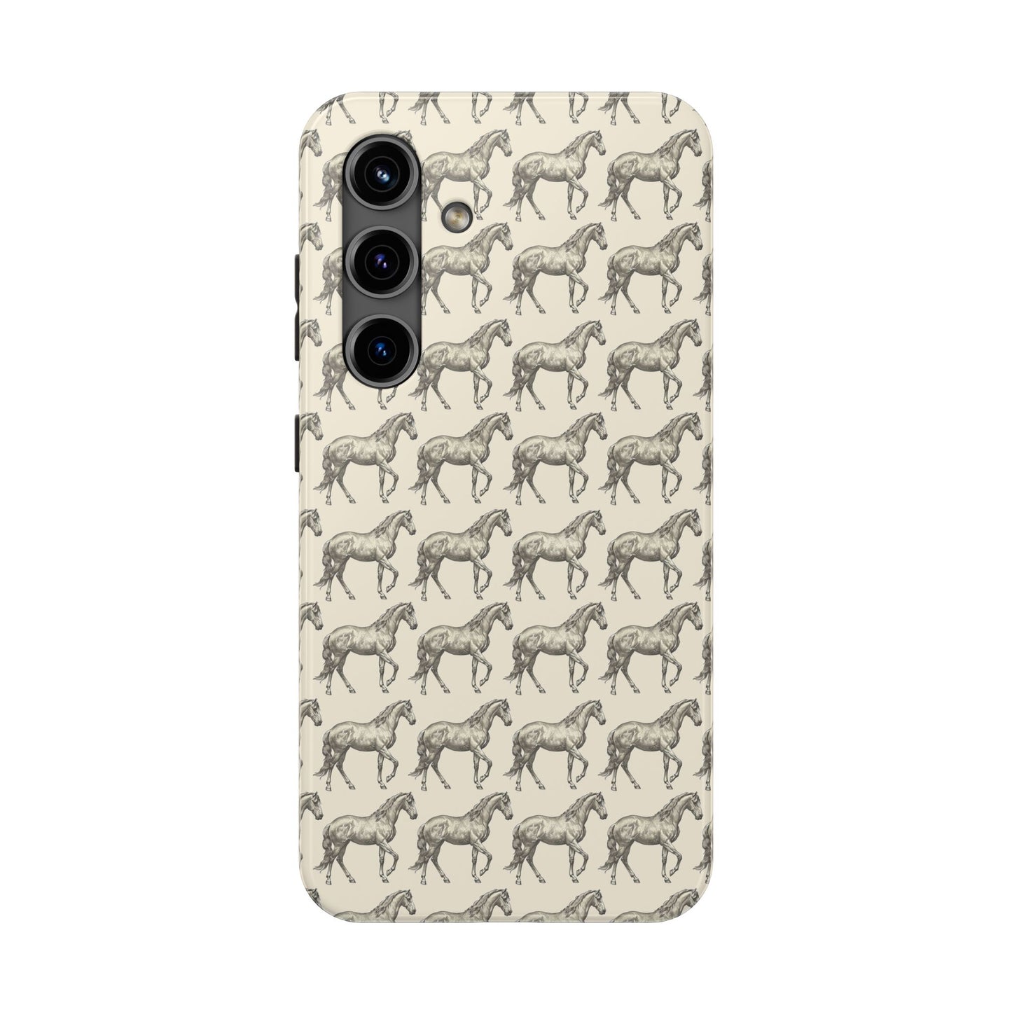 Minimalist Black and Beige Equestrian Horse Tough Phone Case