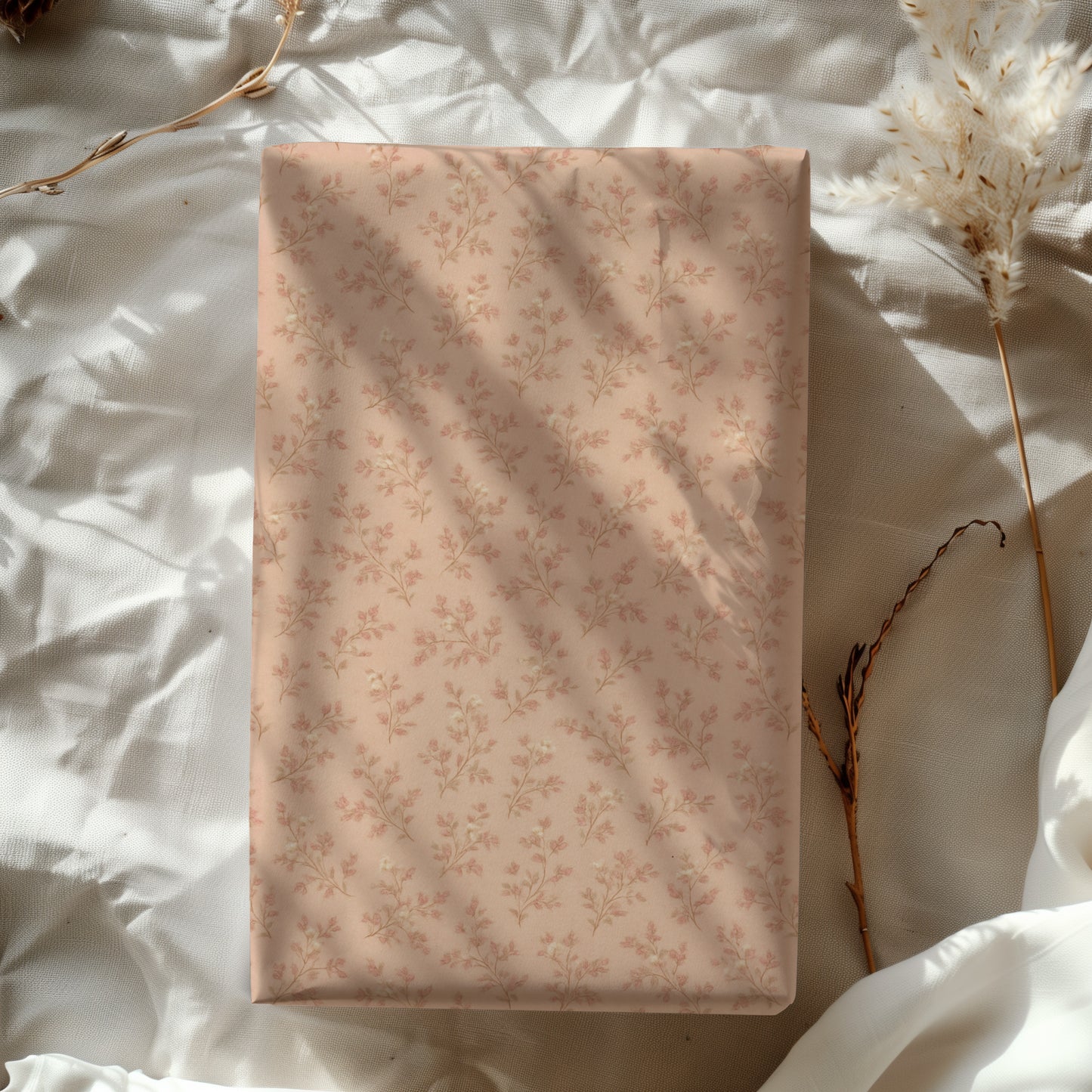 Delicate Blush and Dusty Rose Floral Pattern Gift Wrapping Papers