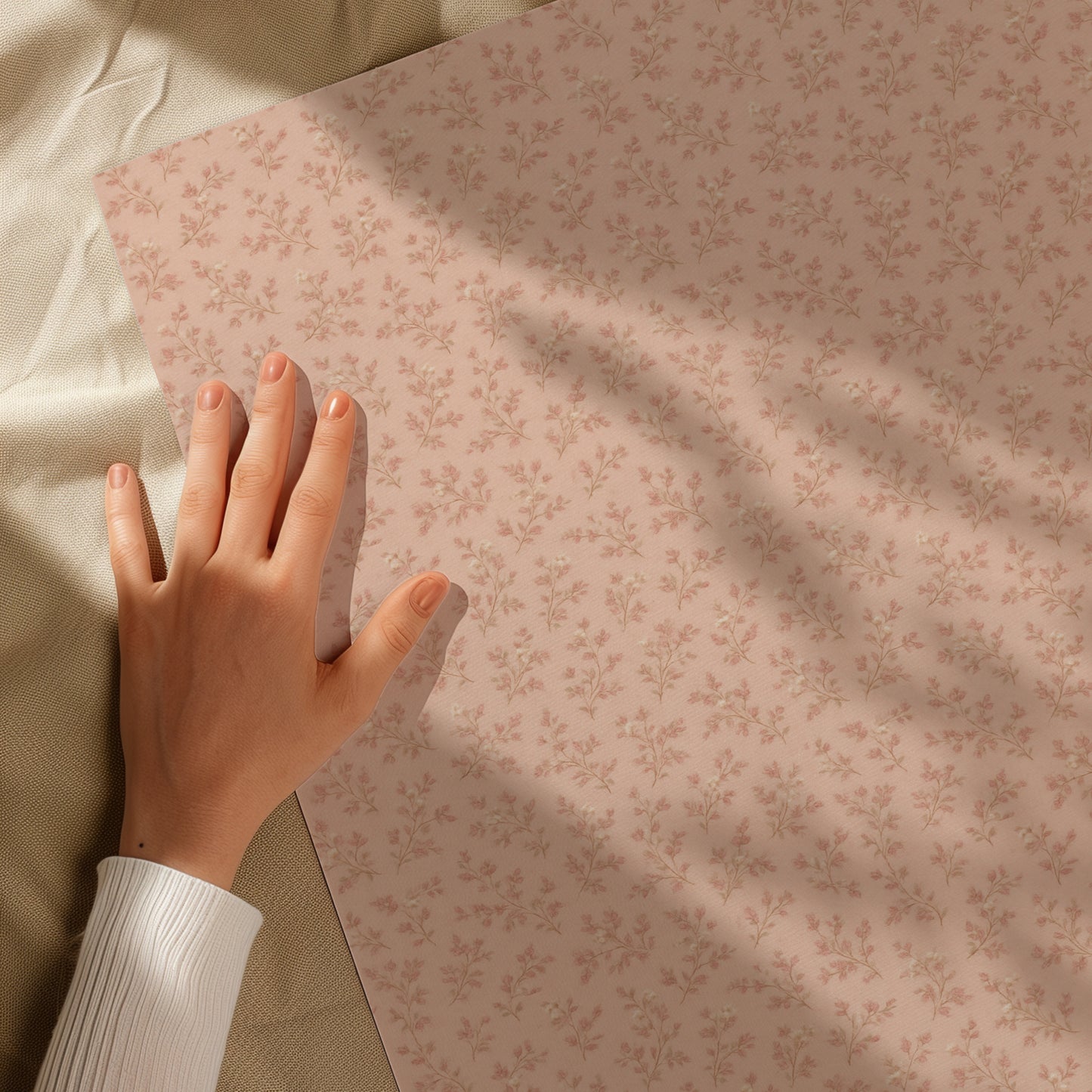 Delicate Blush and Dusty Rose Floral Pattern Gift Wrapping Papers