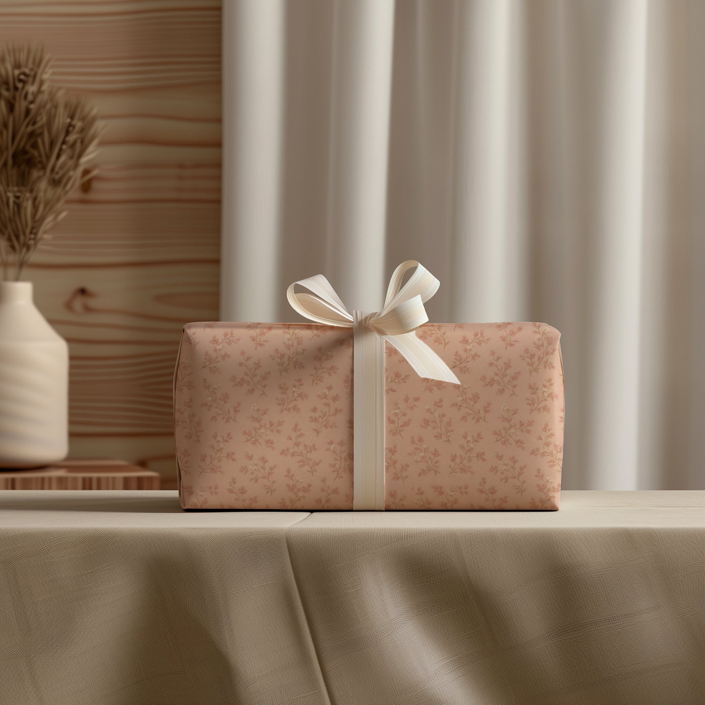 Delicate Blush and Dusty Rose Floral Pattern Gift Wrapping Papers