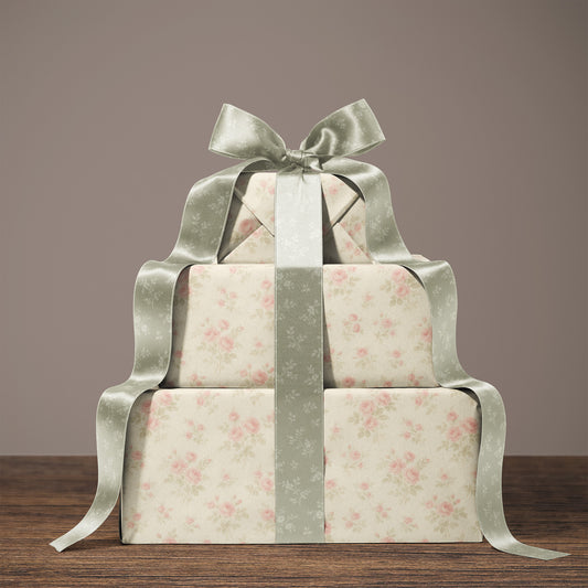 Delicate Pink Vintage Rose Bloom Floral Gift Wrapping Papers