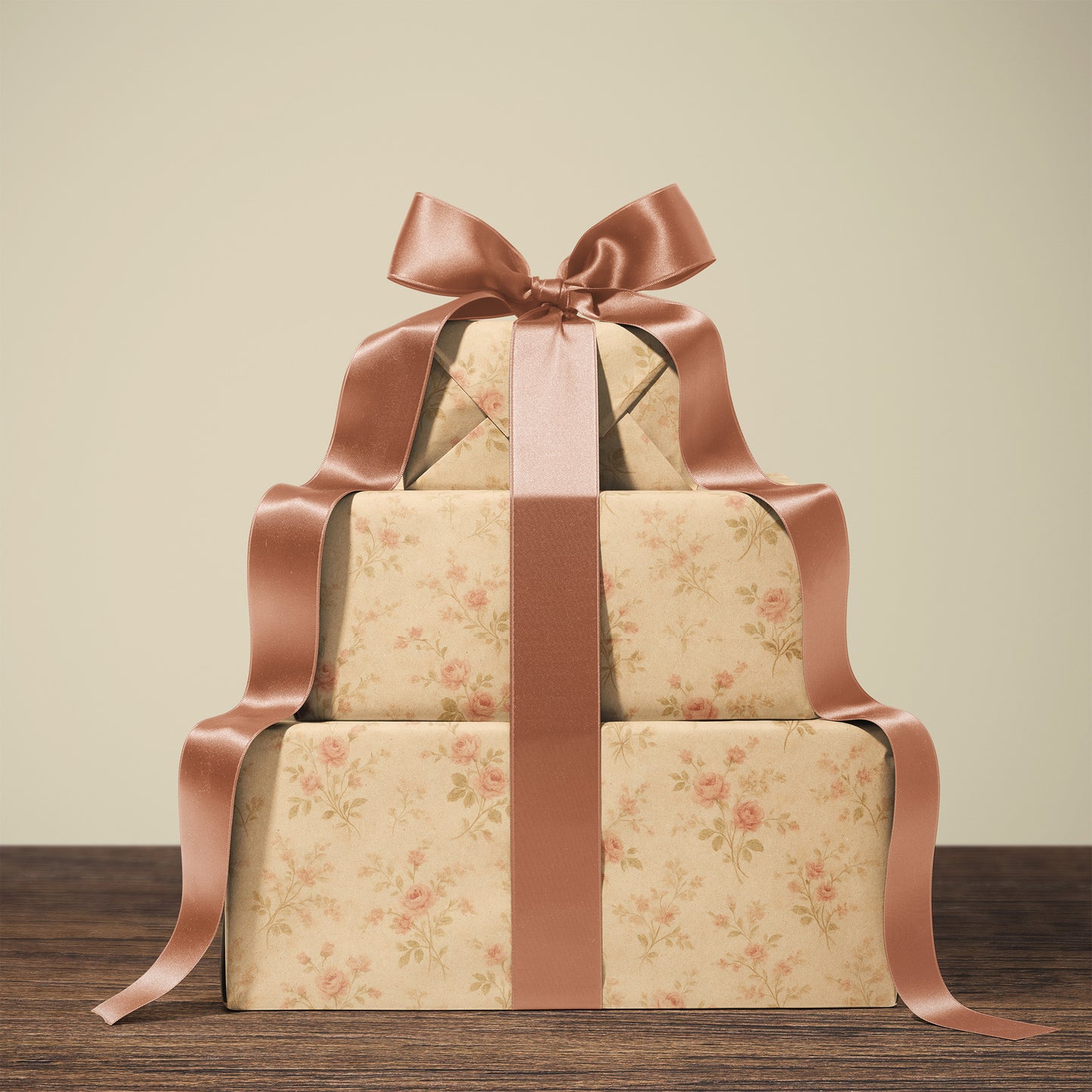 Delicate Antique Pink Rose Blooms Gift Wrapping Papers