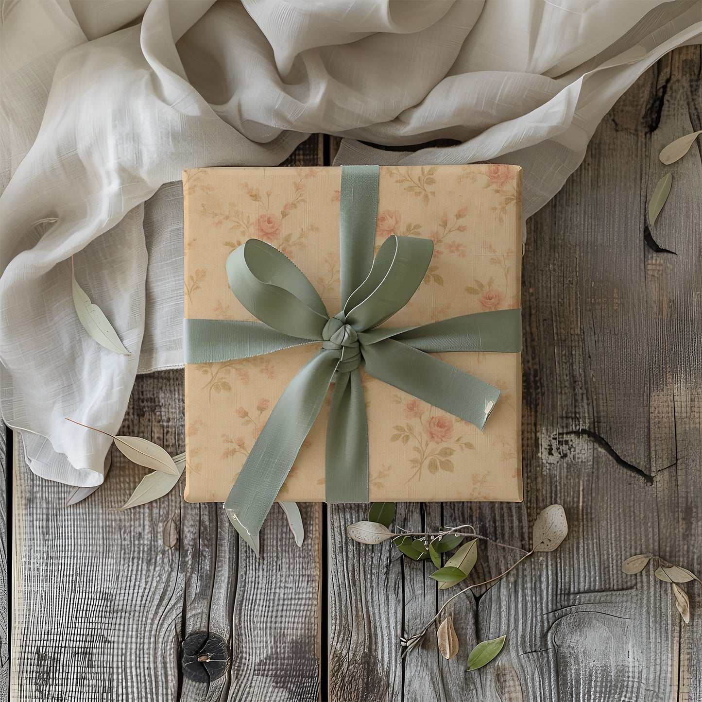 Delicate Antique Pink Rose Blooms Gift Wrapping Papers
