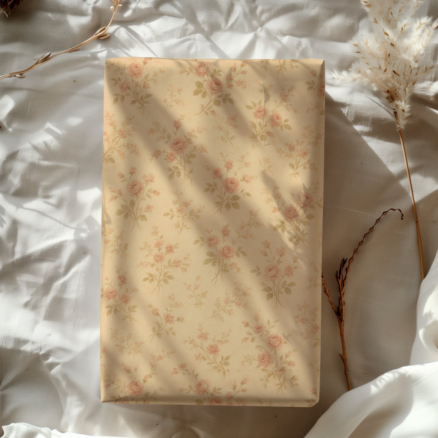 Delicate Antique Pink Rose Blooms Gift Wrapping Papers