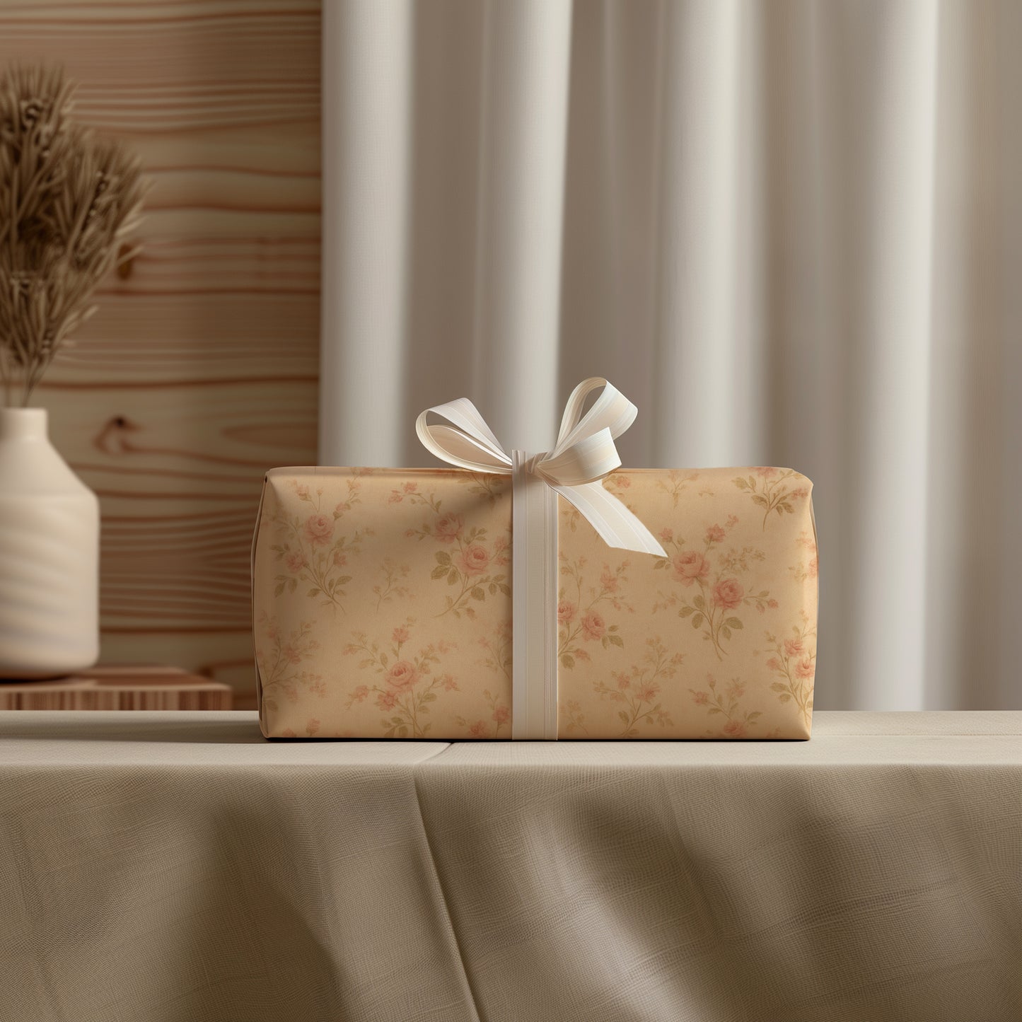 Delicate Antique Pink Rose Blooms Gift Wrapping Papers