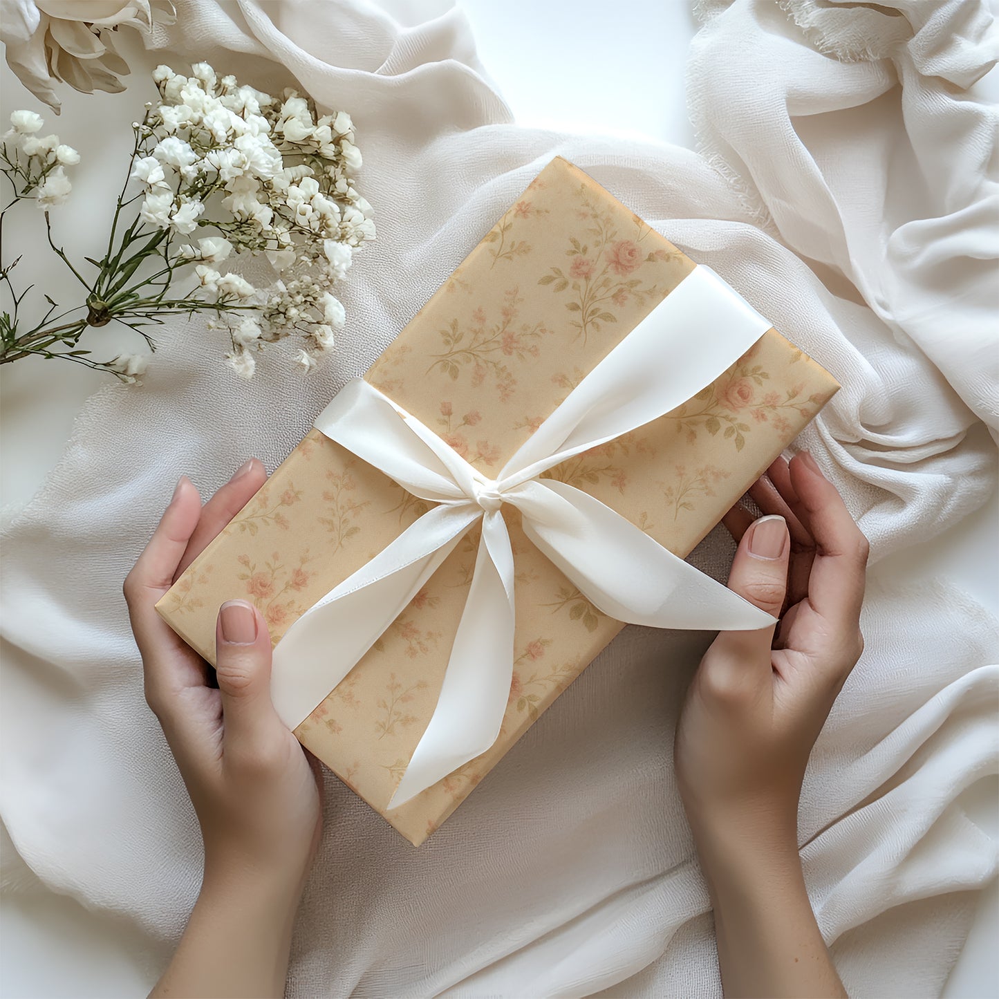 Delicate Antique Pink Rose Blooms Gift Wrapping Papers