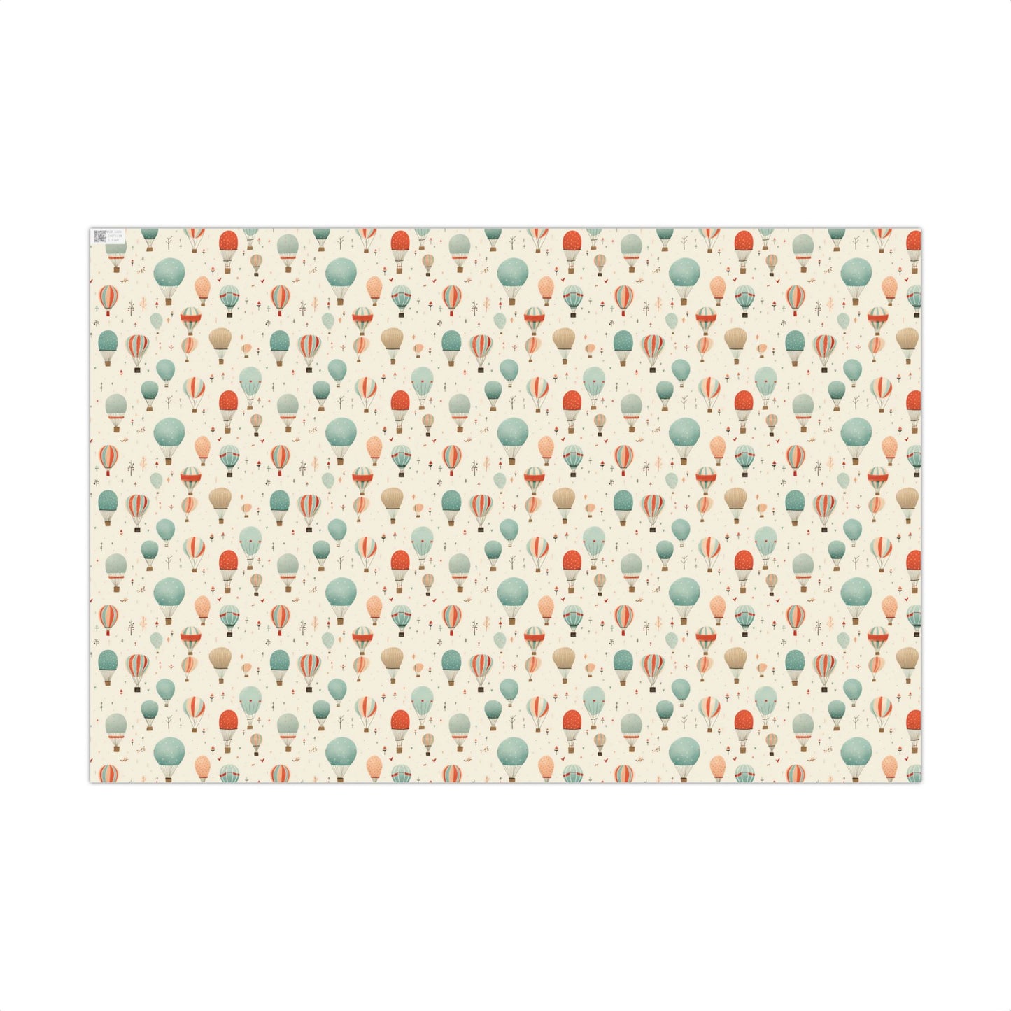 Whimsical Orange, Blue, Beige Hot Air Balloon Gift Wrapping Papers