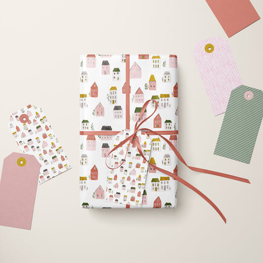 Whimsical Doodle Houses Gift Wrapping Papers