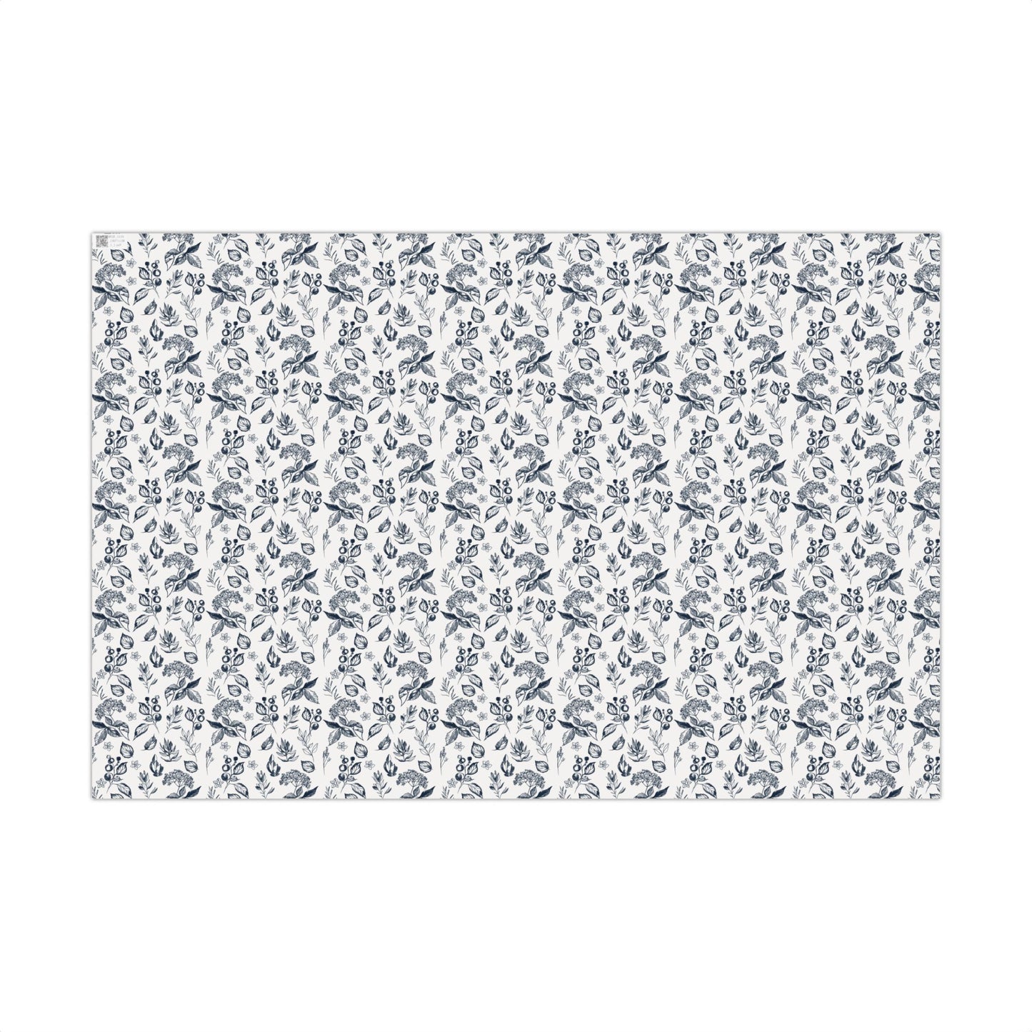 Navy Blue Foliage and Berries Elegant Gift Wrapping Papers