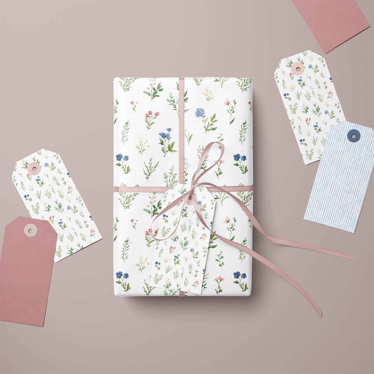 Dainty Minimalist Wildflower Gift Wrapping Papers