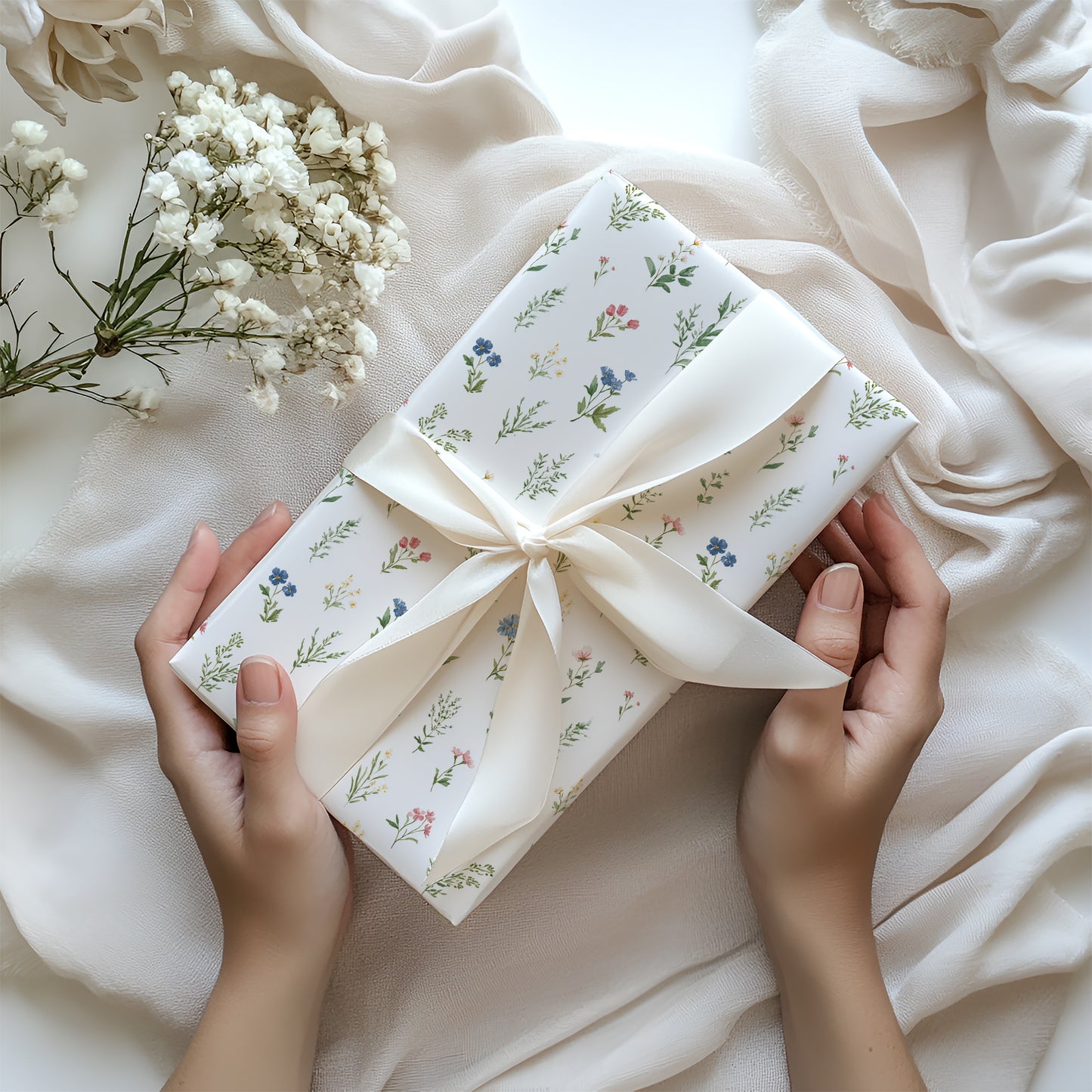 Dainty Minimalist Wildflower Gift Wrapping Papers