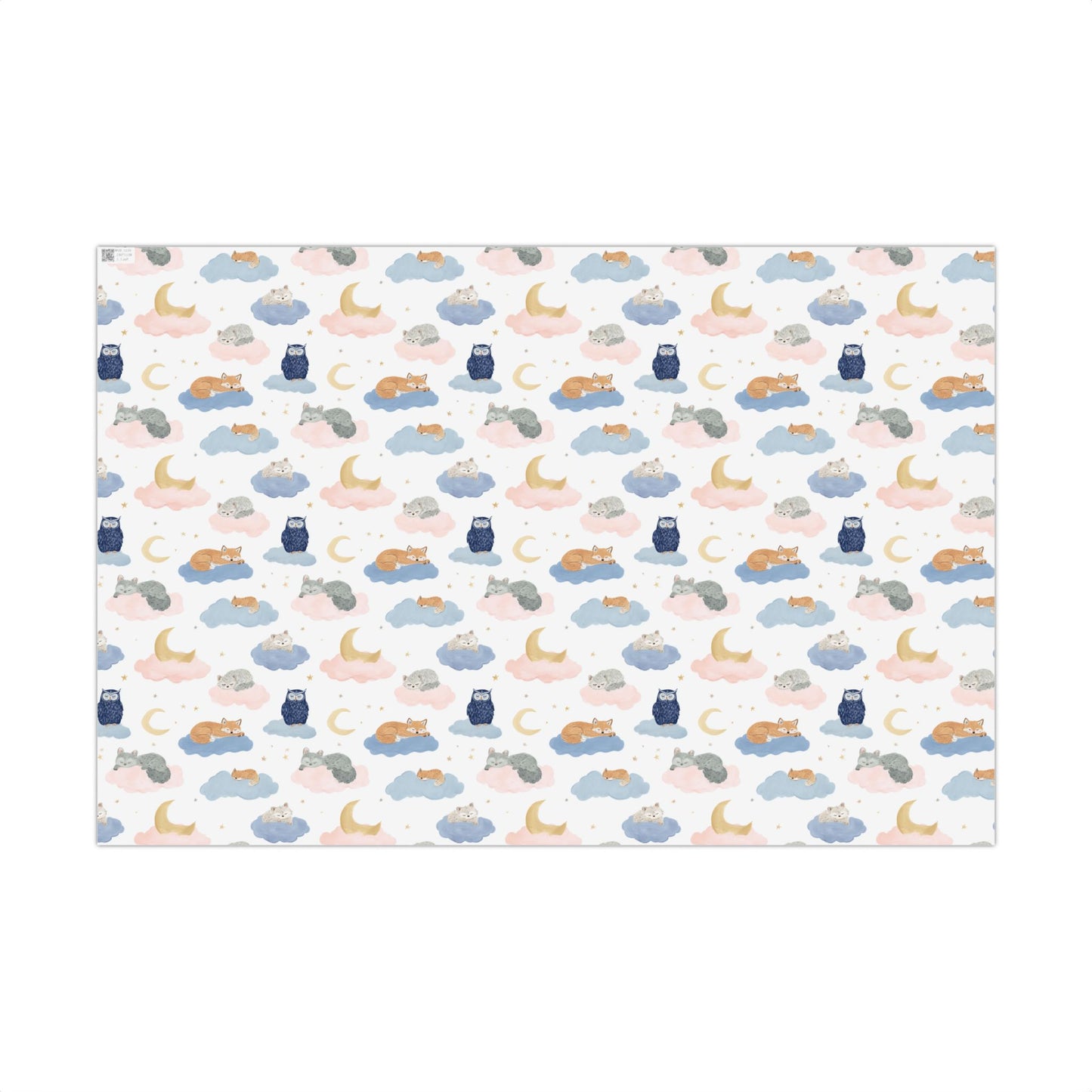 Whimsical Animals Sleeping on Clouds with Moons Gift Wrapping Papers