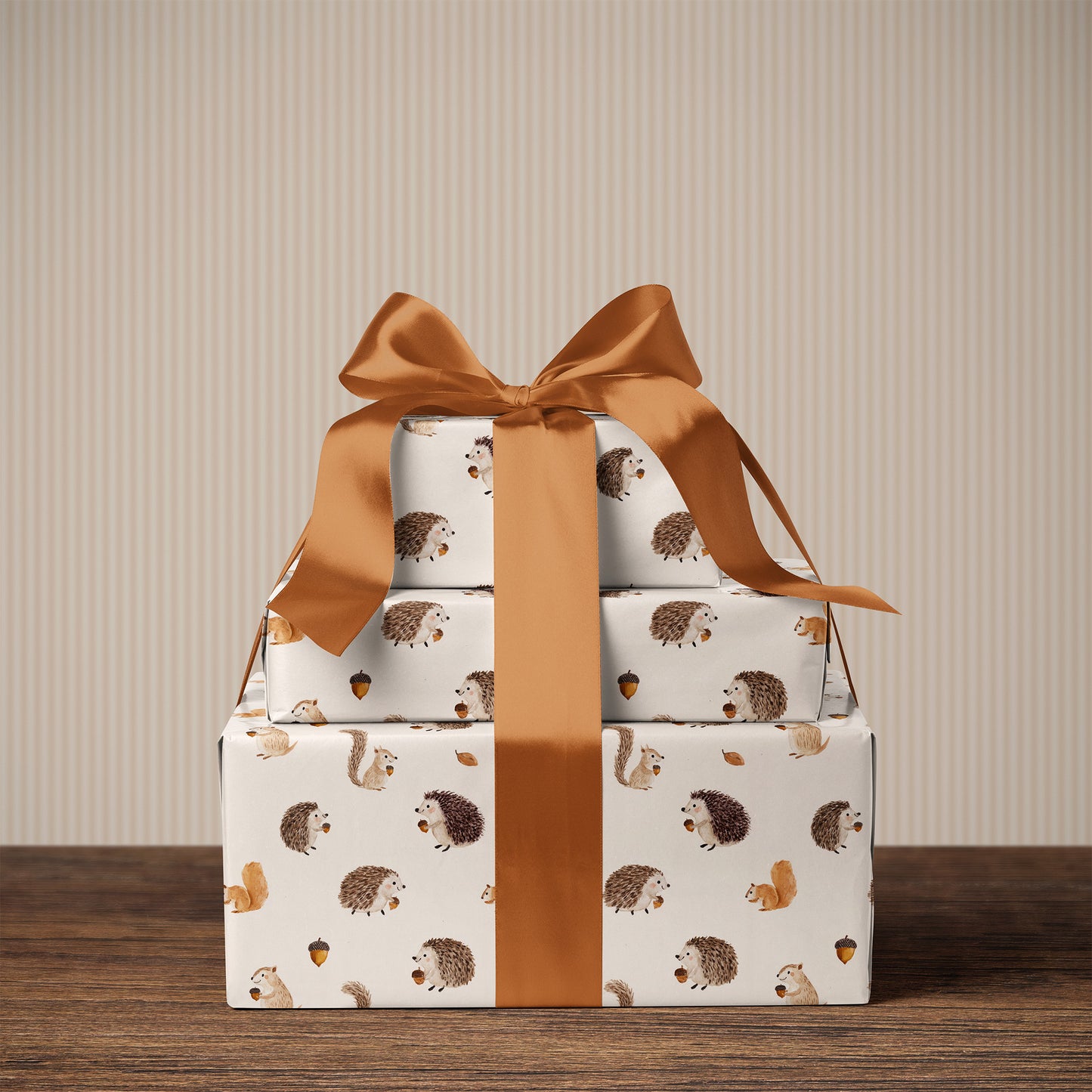 Adorable Woodland Creature - Squirrel, Hedgehog, Chipmunk Gift Wrapping Papers