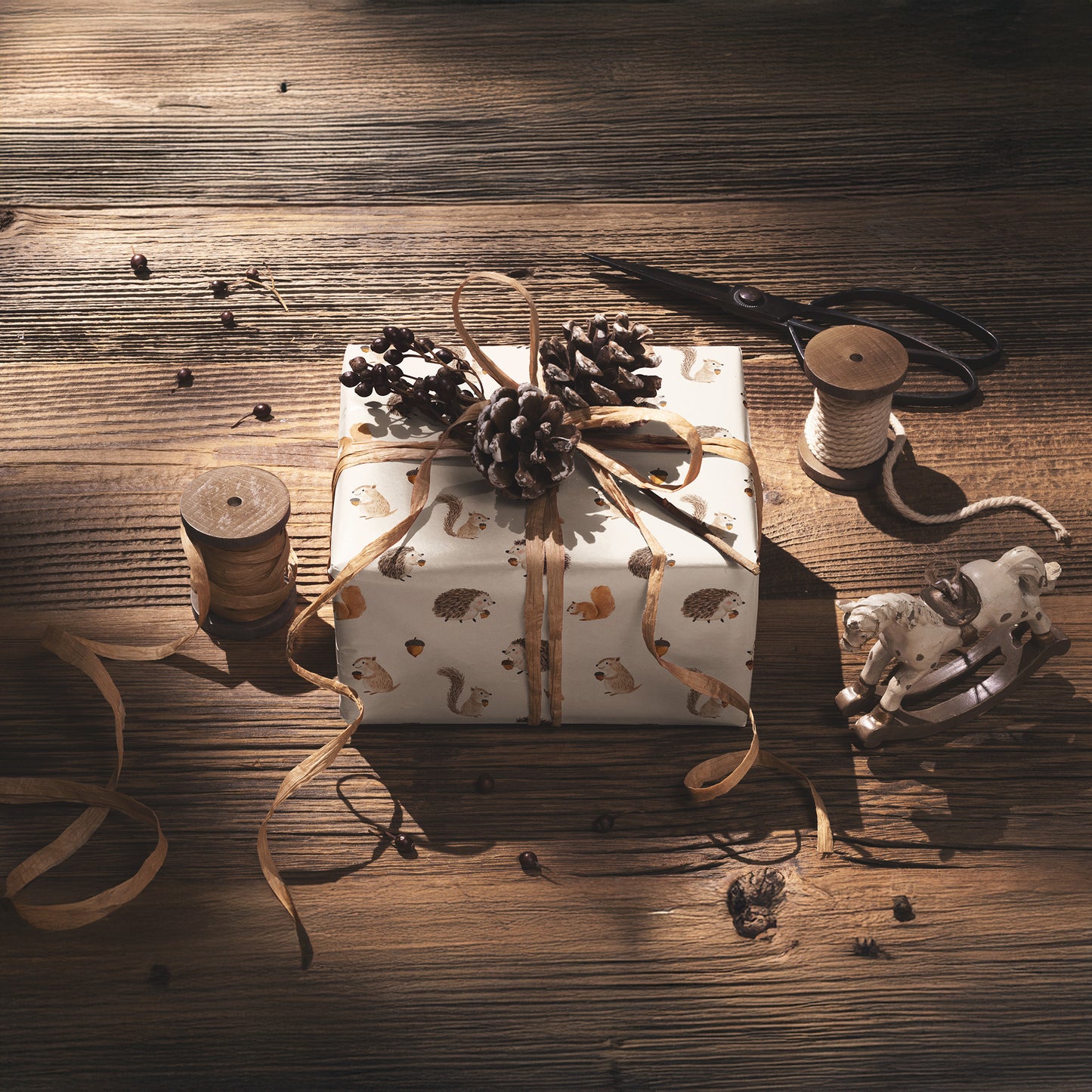 Adorable Woodland Creature - Squirrel, Hedgehog, Chipmunk Gift Wrapping Papers