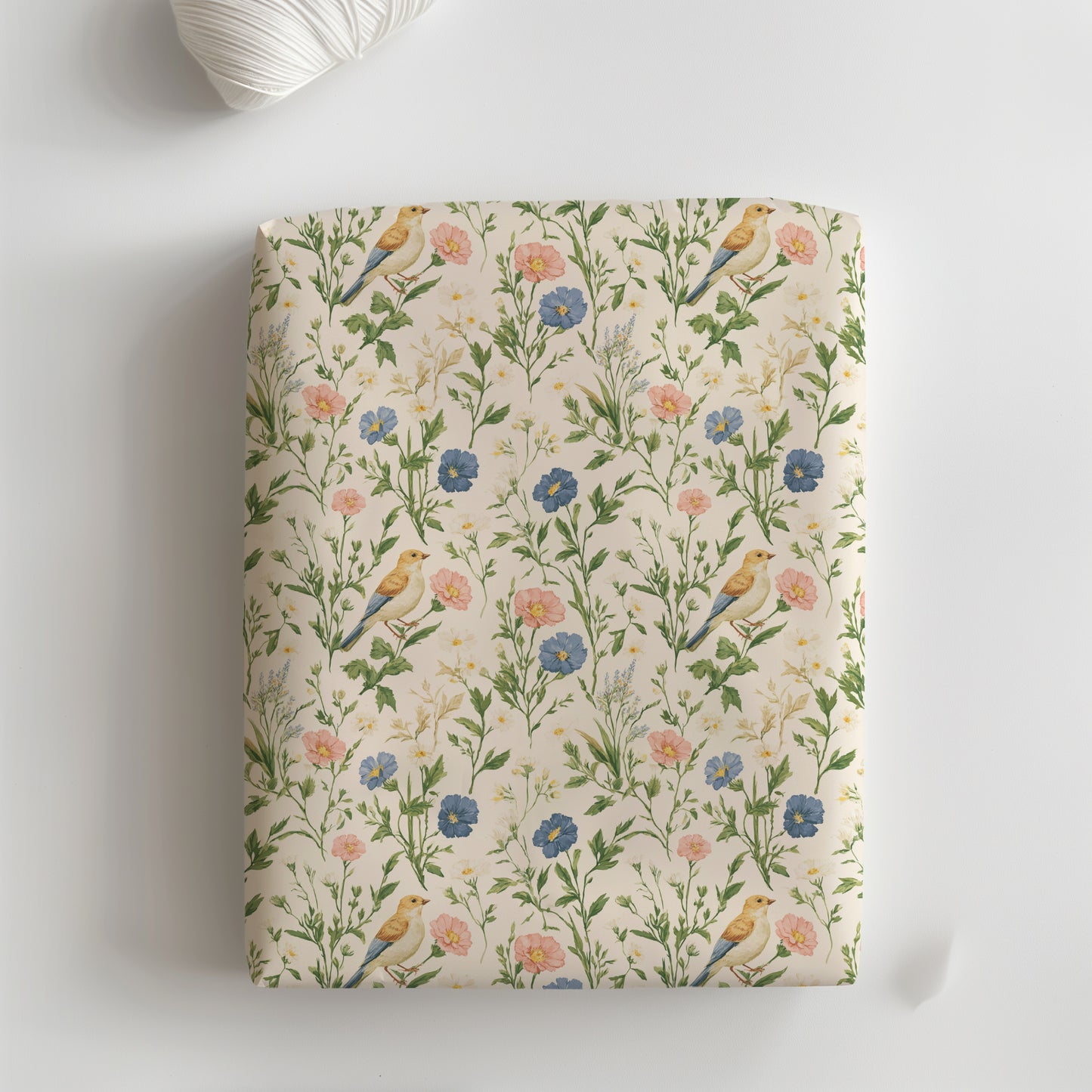 Pink and Blue Blooms with Colorful Bird Gift Wrapping Papers