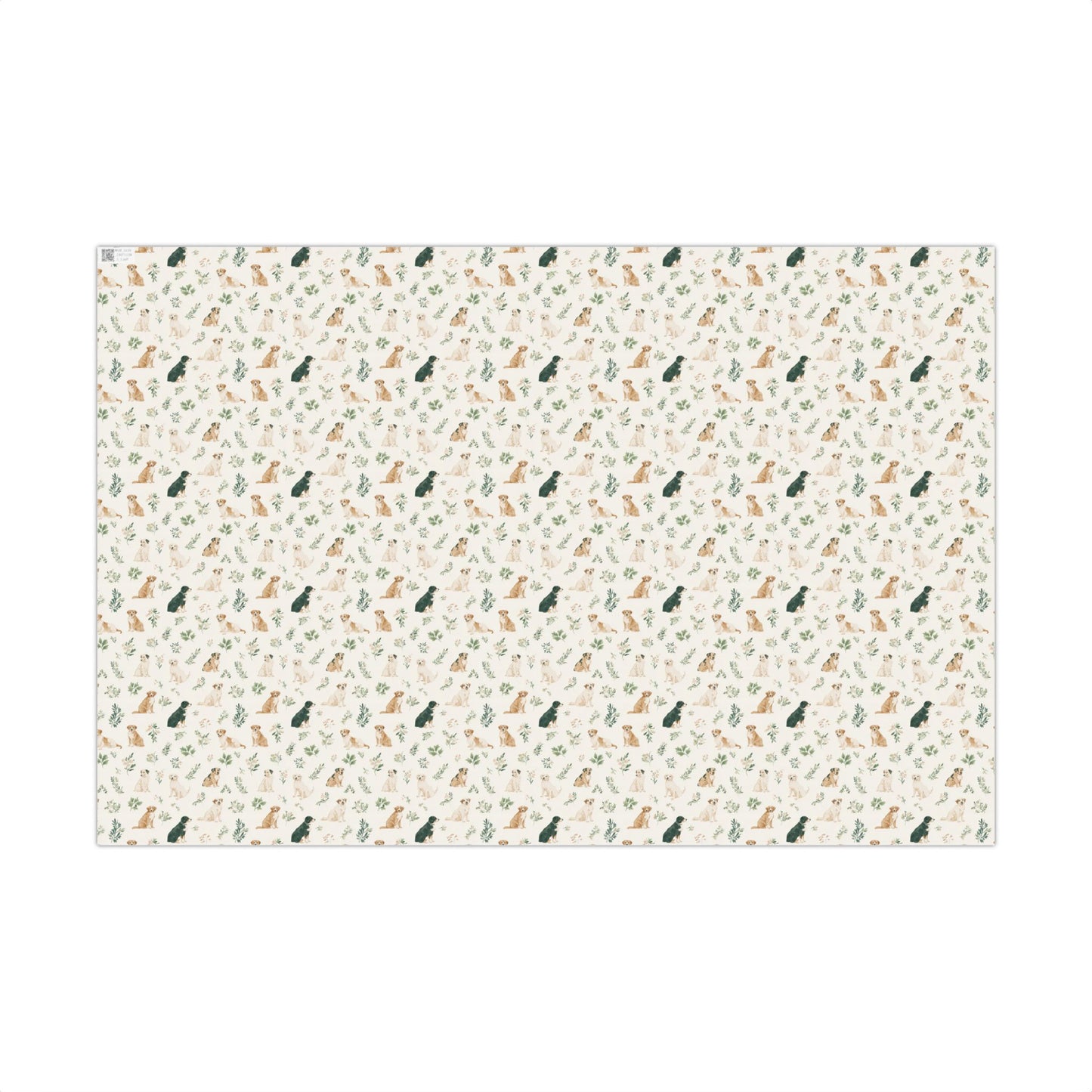 Cute Watercolor Dogs and Greenery Pattern Gift Wrapping Papers