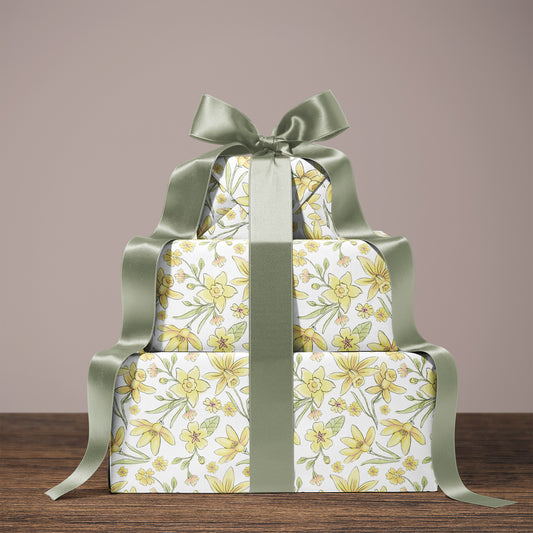 Spring Daffodils and Yellow Floral Bloom Gift Wrapping Papers