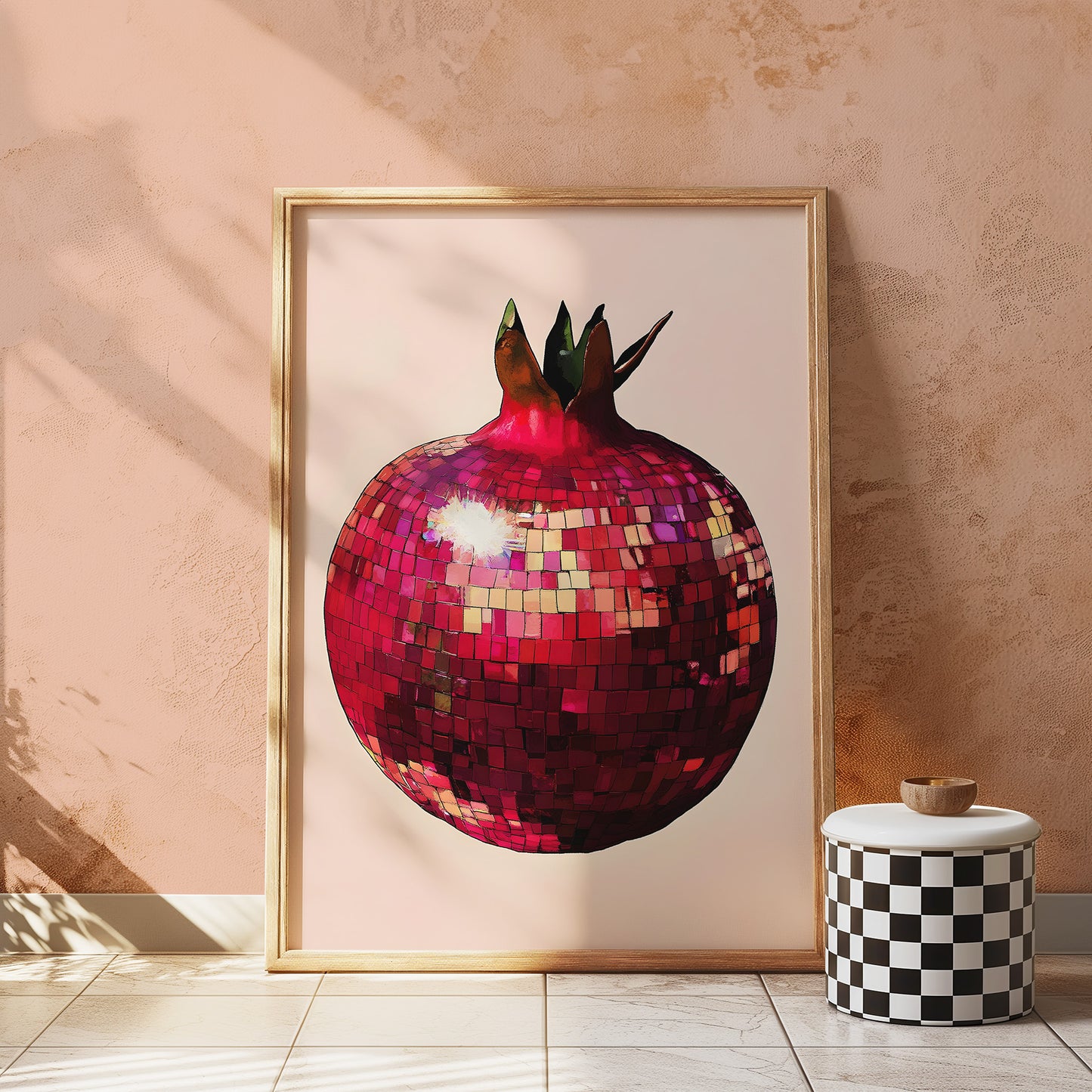 Disco Pomegranate Fruit Matte Vertical Poster Art Print