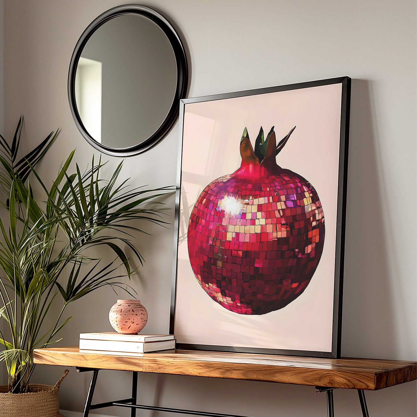 Disco Pomegranate Fruit Matte Vertical Poster Art Print