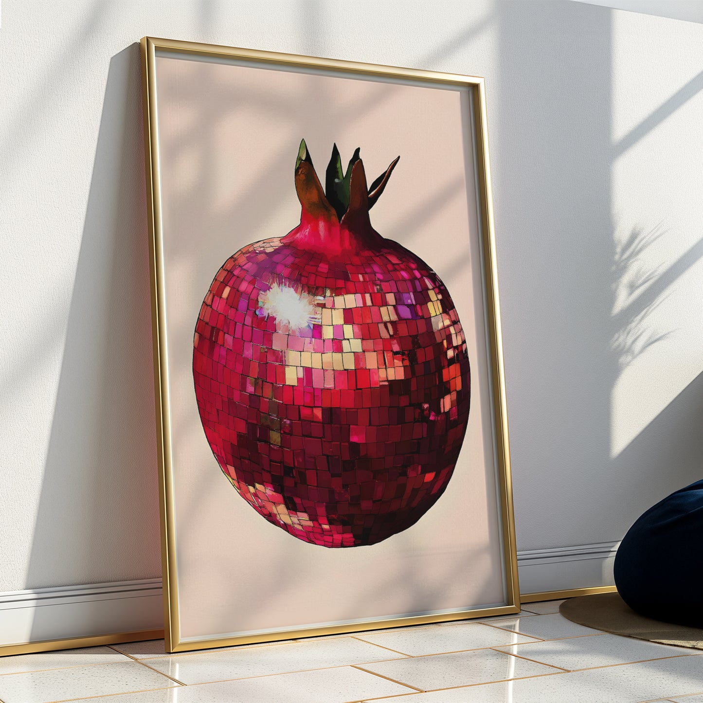 Disco Pomegranate Fruit Matte Vertical Poster Art Print