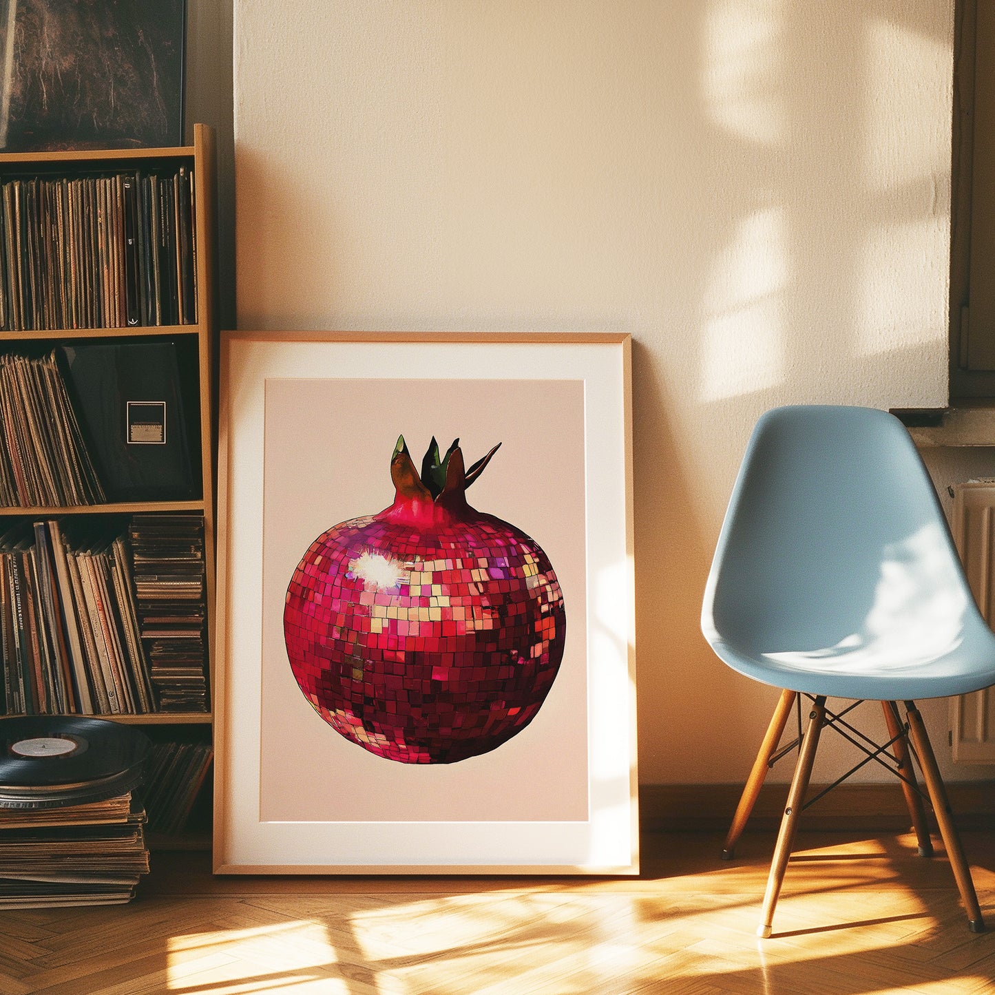 Disco Pomegranate Fruit Matte Vertical Poster Art Print