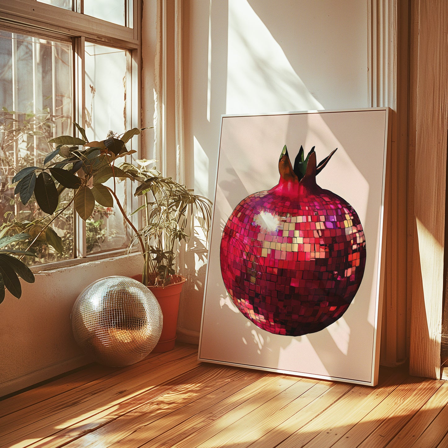 Disco Pomegranate Fruit Matte Vertical Poster Art Print
