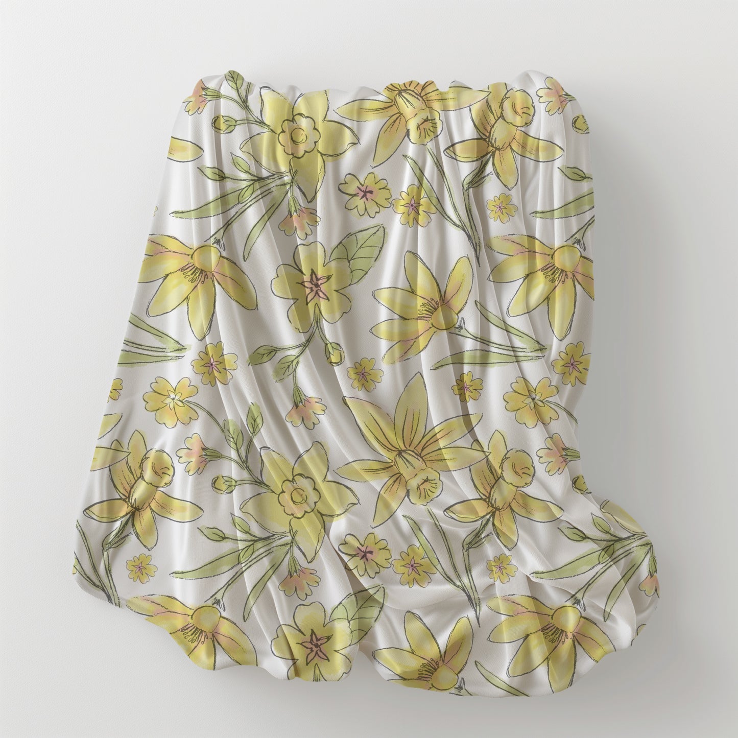 Spring Daffodils and Yellow Floral Blooms - Velveteen Plush Throw Blanket
