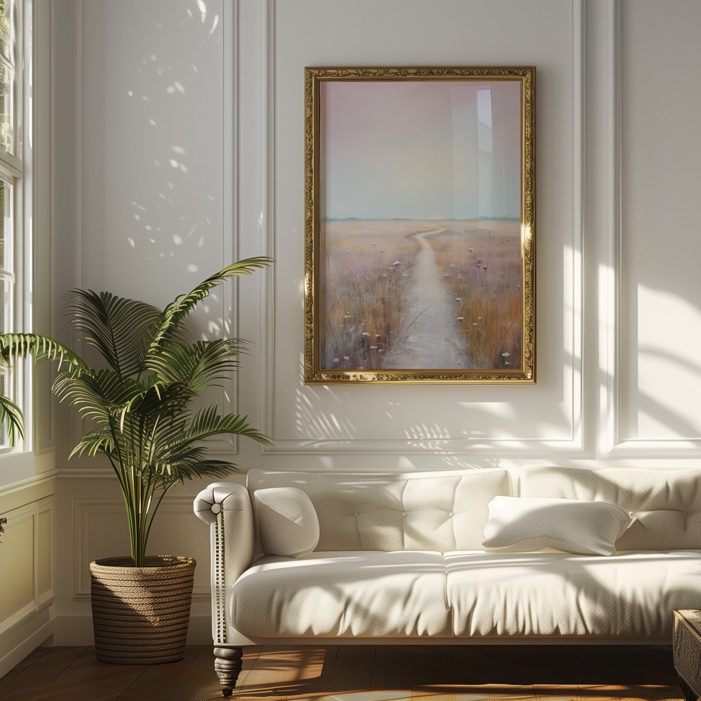 Coastal Marsh Pathway to Nowhere with Pastel Skies Matte Vertical Poster Art Print