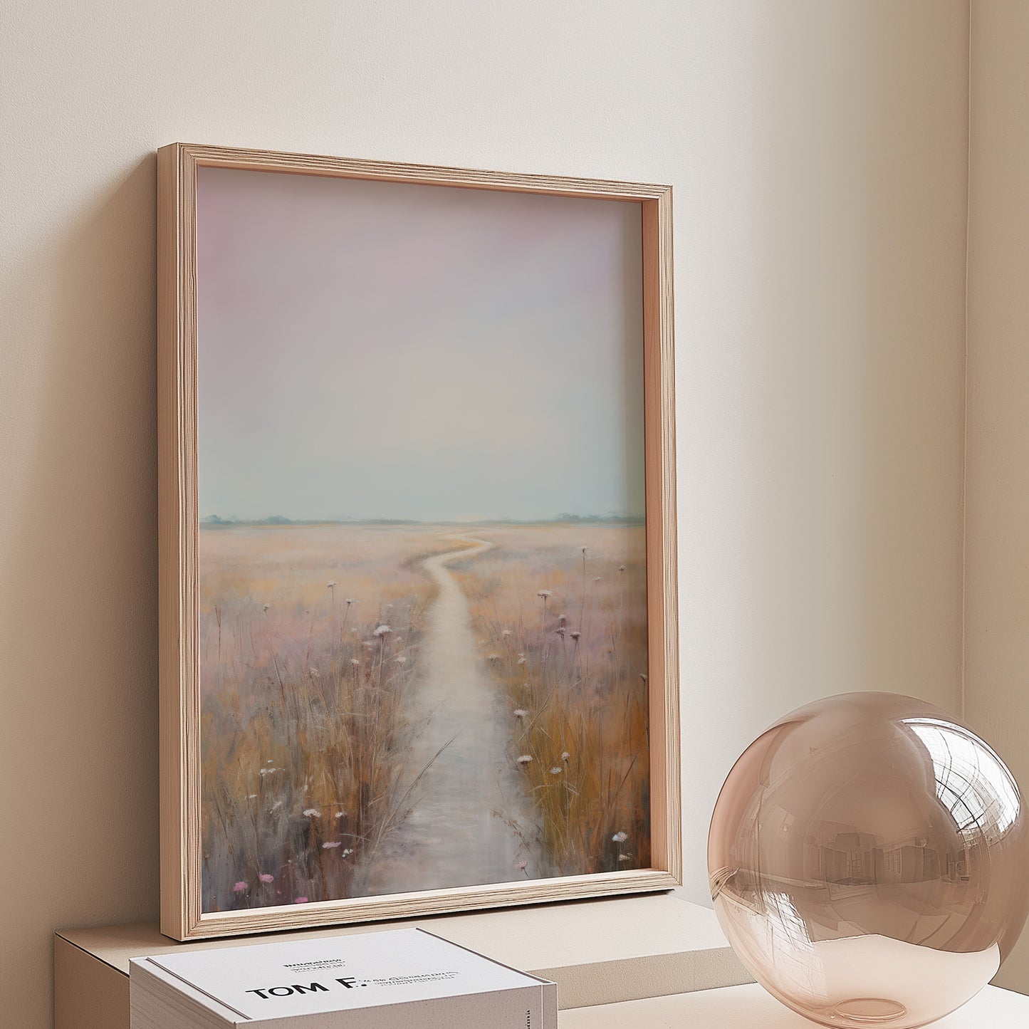 Coastal Marsh Pathway to Nowhere with Pastel Skies Matte Vertical Poster Art Print