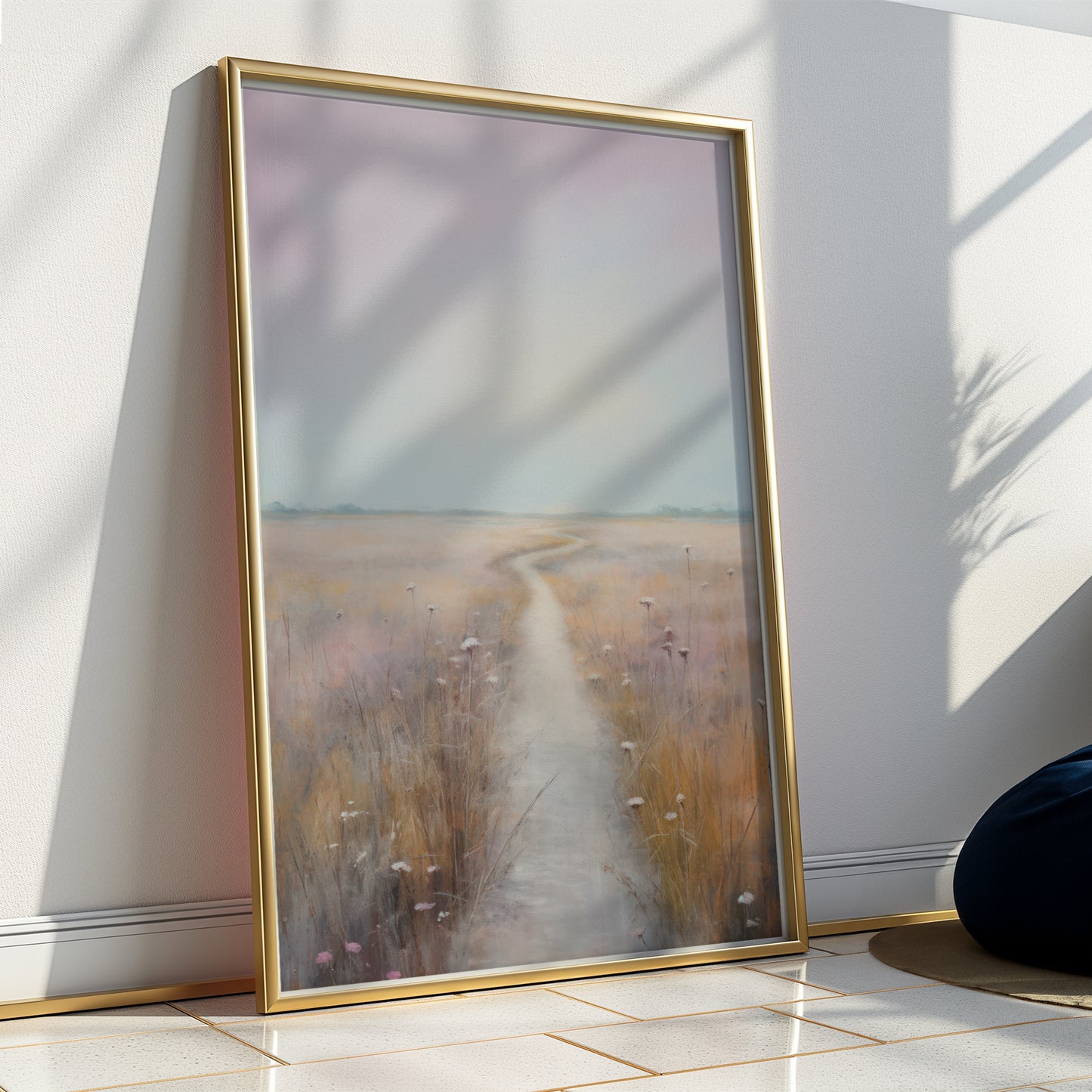 Coastal Marsh Pathway to Nowhere with Pastel Skies Matte Vertical Poster Art Print