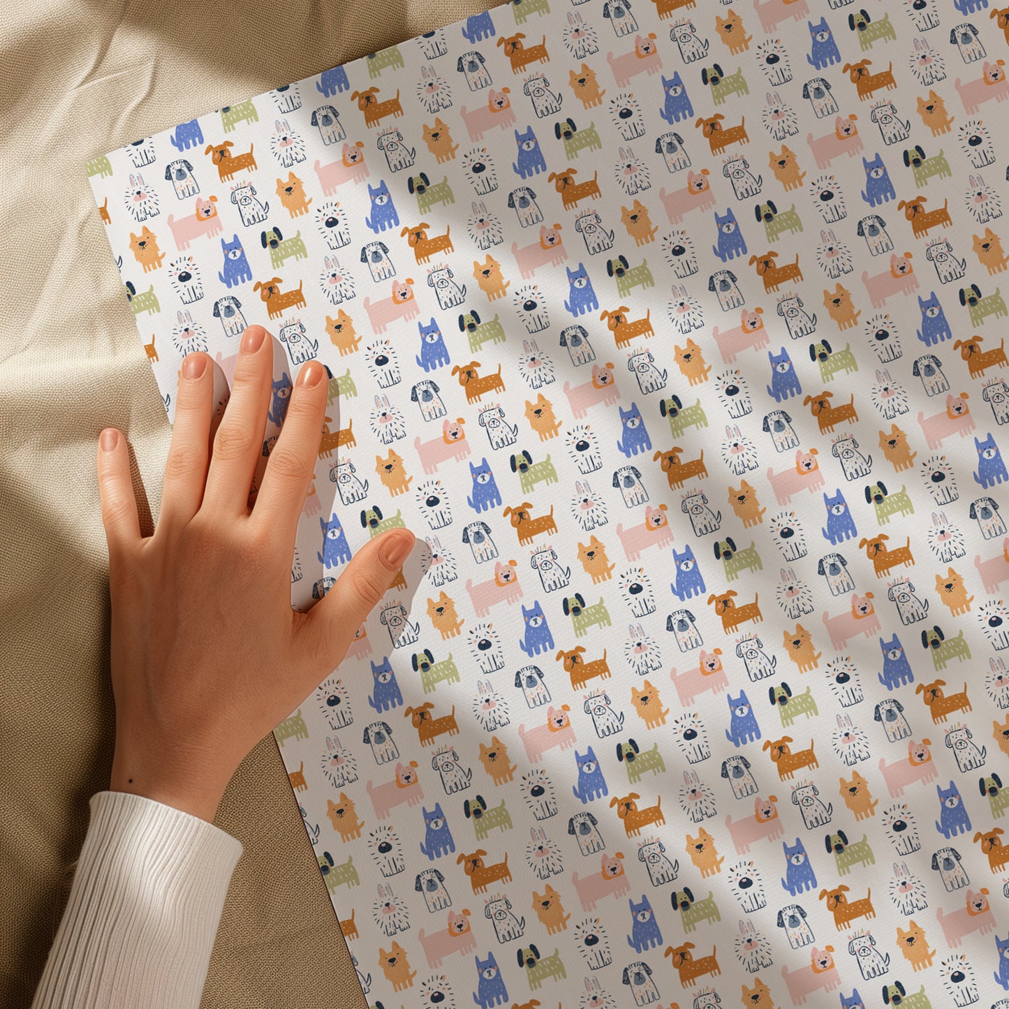Whimsical Colorful Doodle Dogs Gift Wrapping Papers