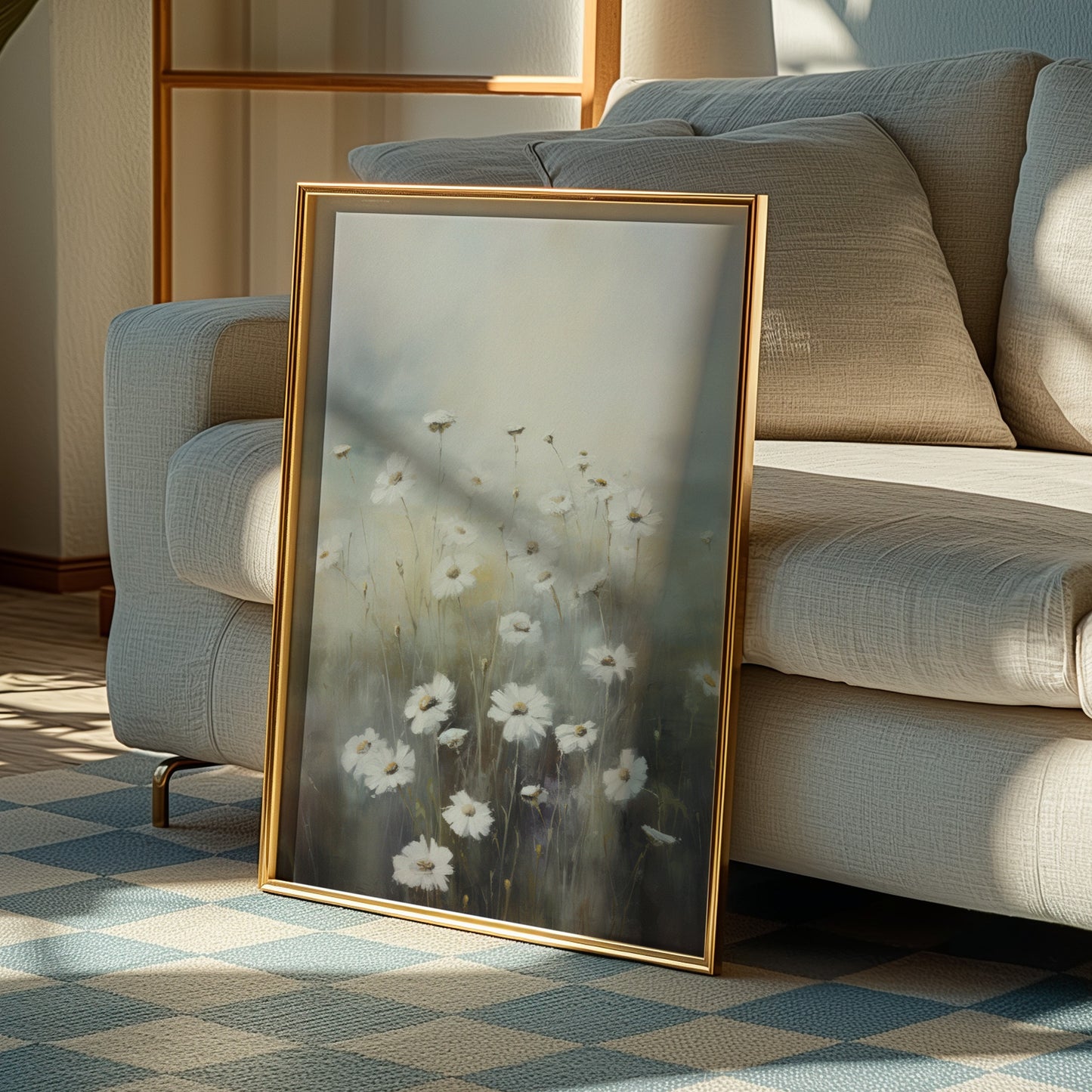 Dainty White Flower Blooms Matte Vertical Poster Art Print