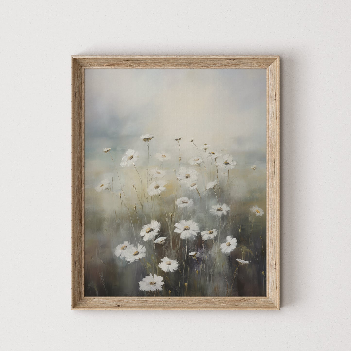 Dainty White Flower Blooms Matte Vertical Poster Art Print