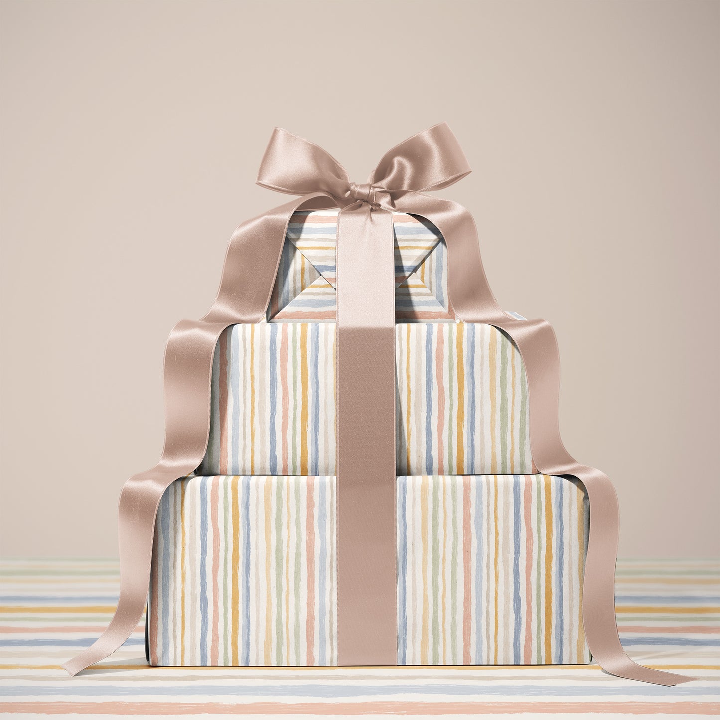 Washed Pastel Boho Messy Stripes Gift Wrapping Papers