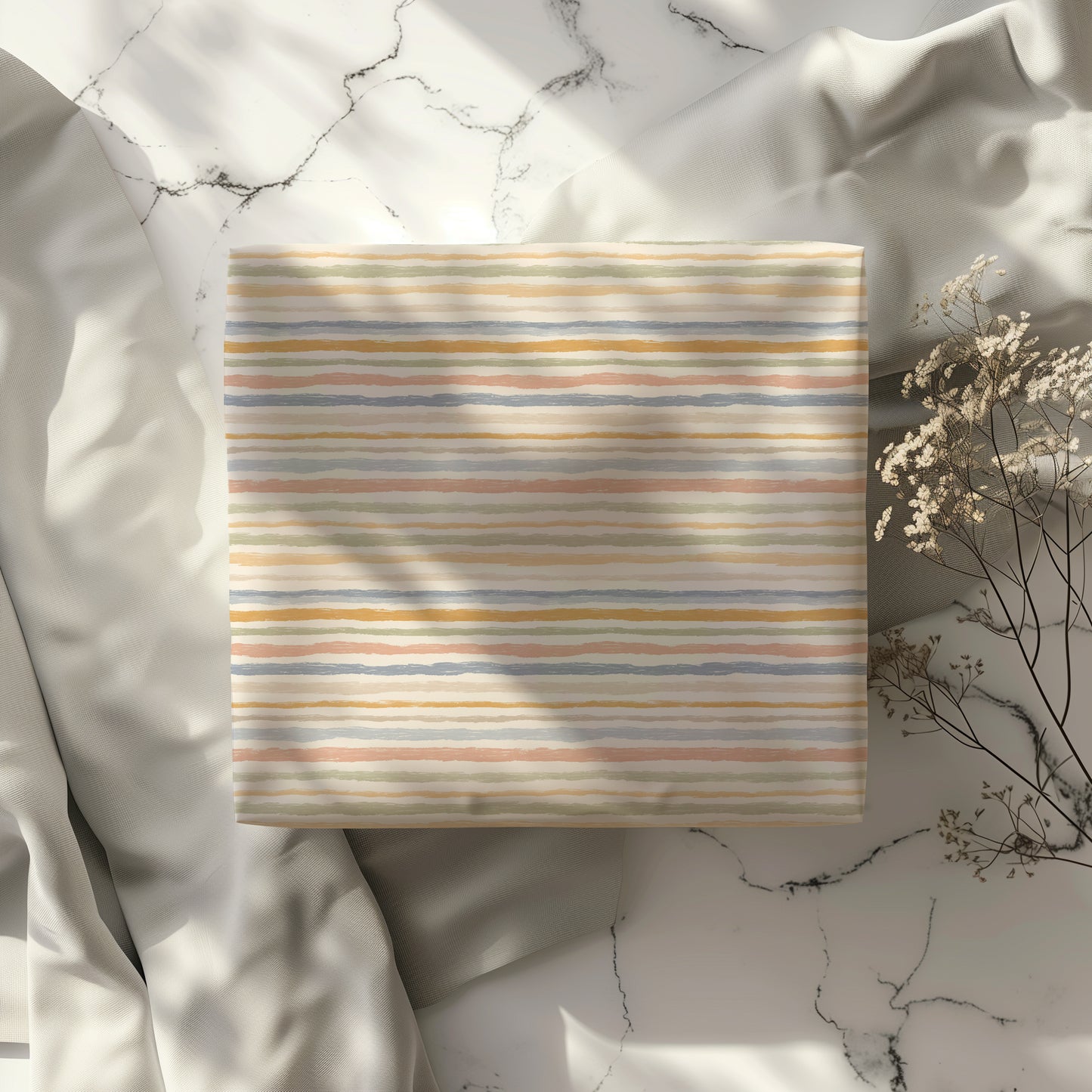 Washed Pastel Boho Messy Stripes Gift Wrapping Papers
