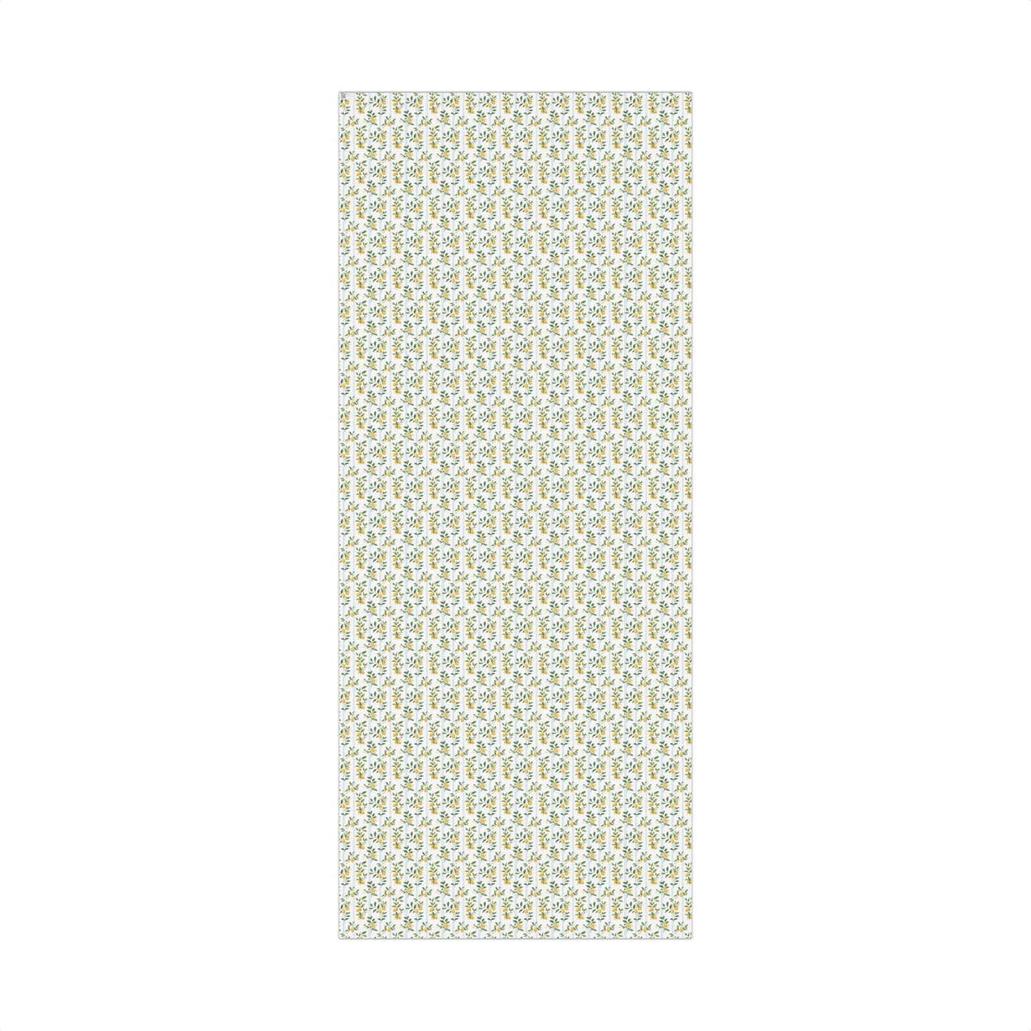 Lemons, Greenery and Blue Preppy Stripes Gift Wrapping Papers
