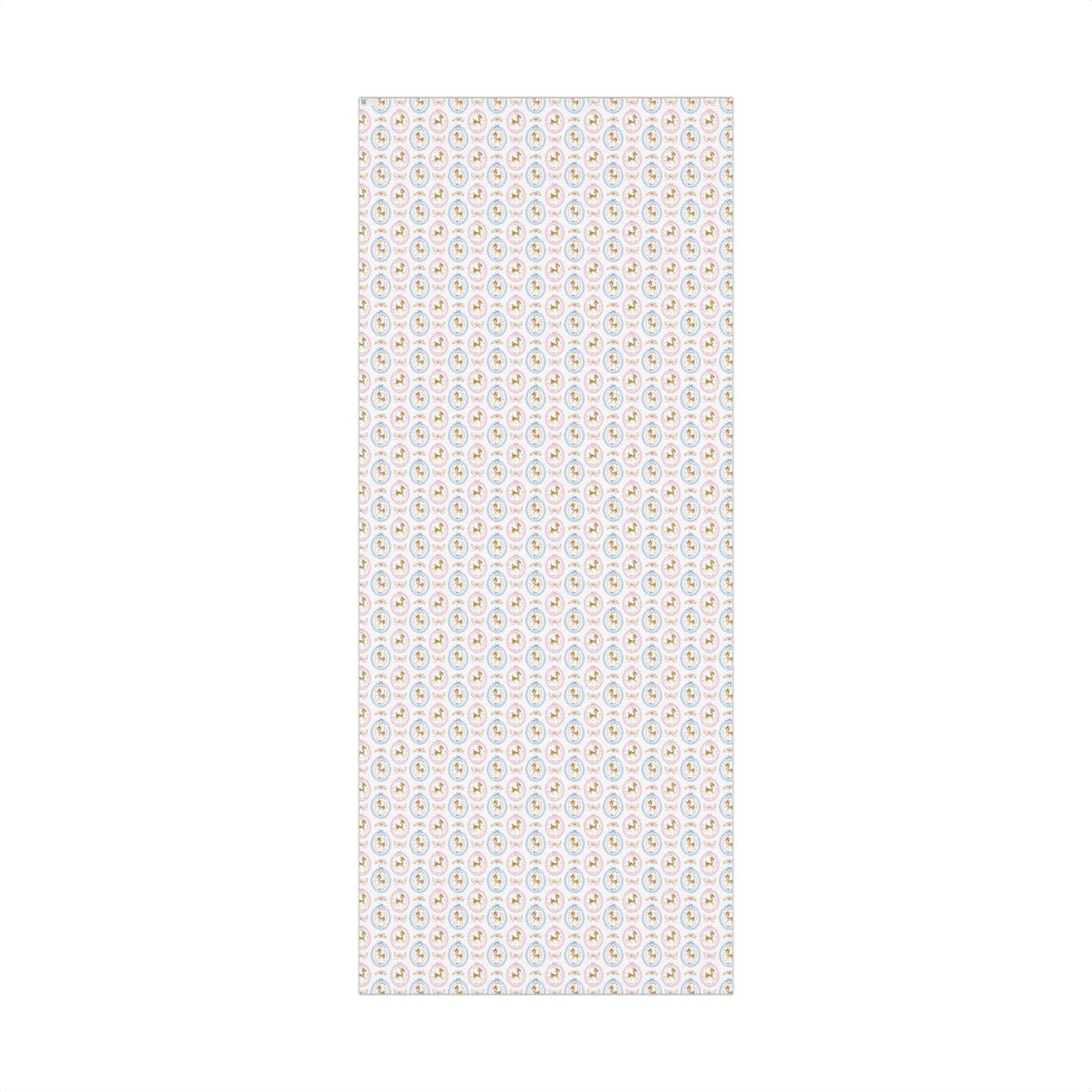 Cute Pink and Blue Coquette Deer Gift Wrapping Paper