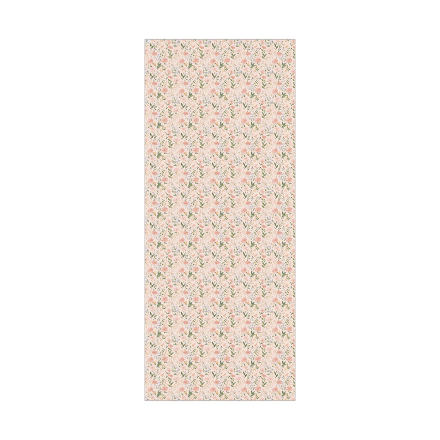 Delicate Blush Anemones Coreopsis Blooms with Blue Florals and Greenery Gift Wrapping Paper