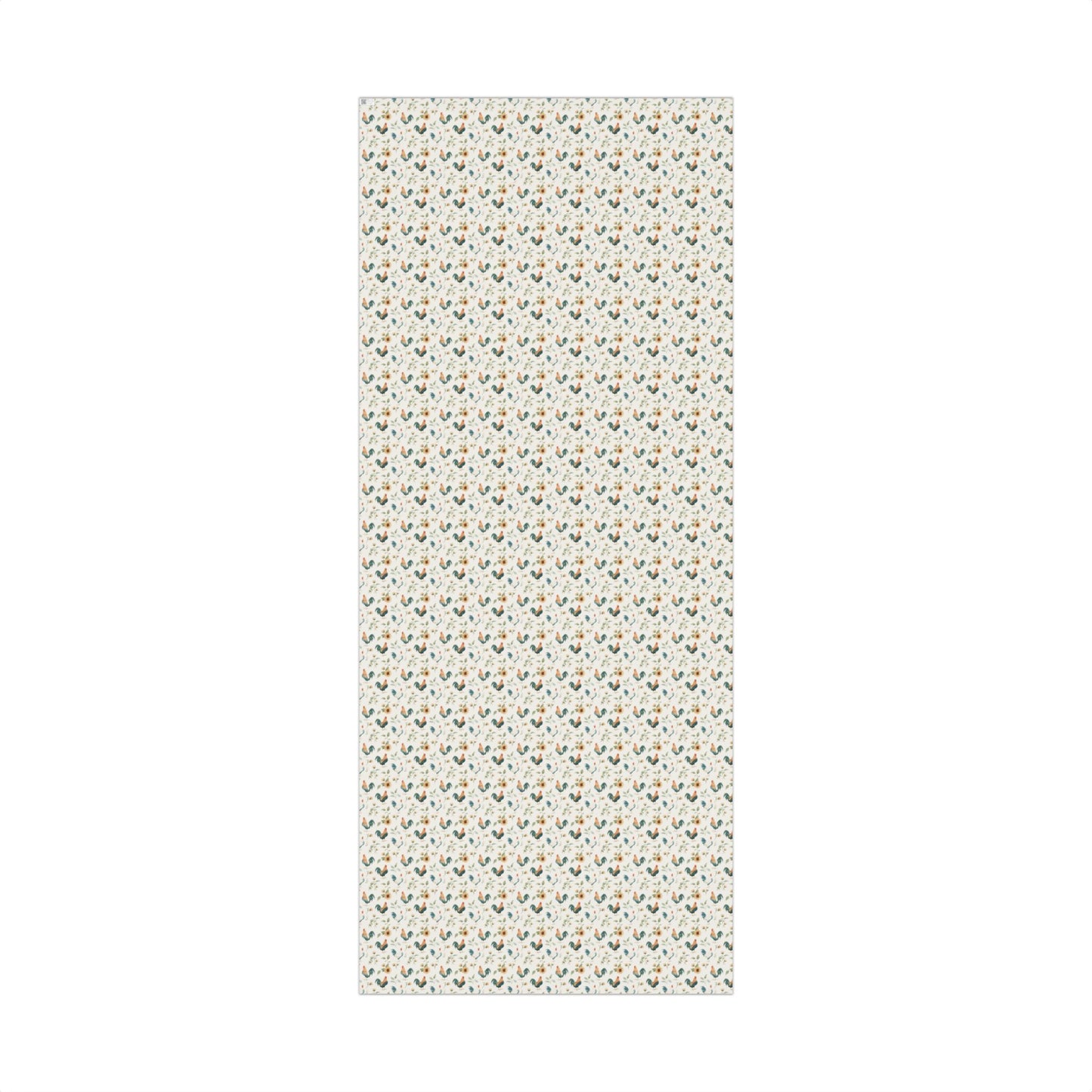 Roosters and Yellow Sunflower Gift Wrapping Paper