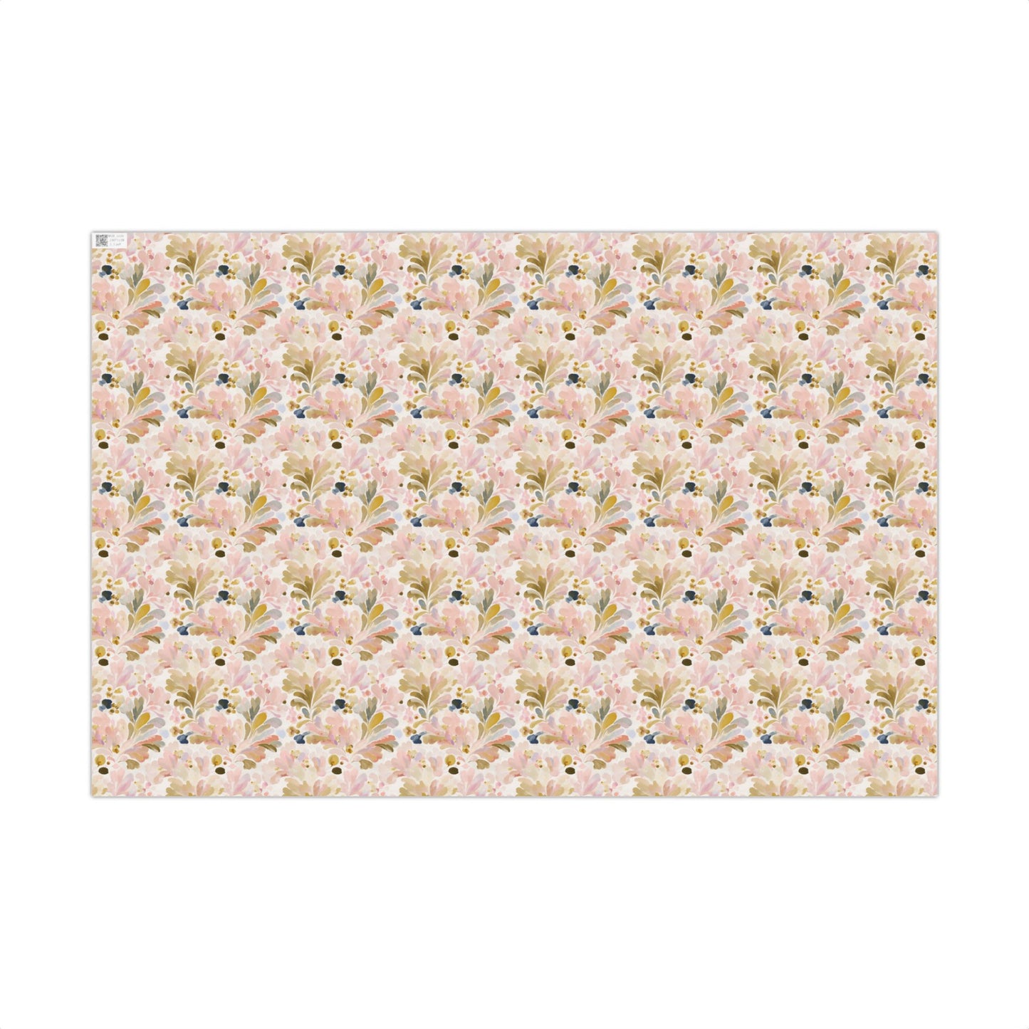 Muted Pastel Watercolor with Rich Navy Blue Dots Elegant Gift Wrapping Paper