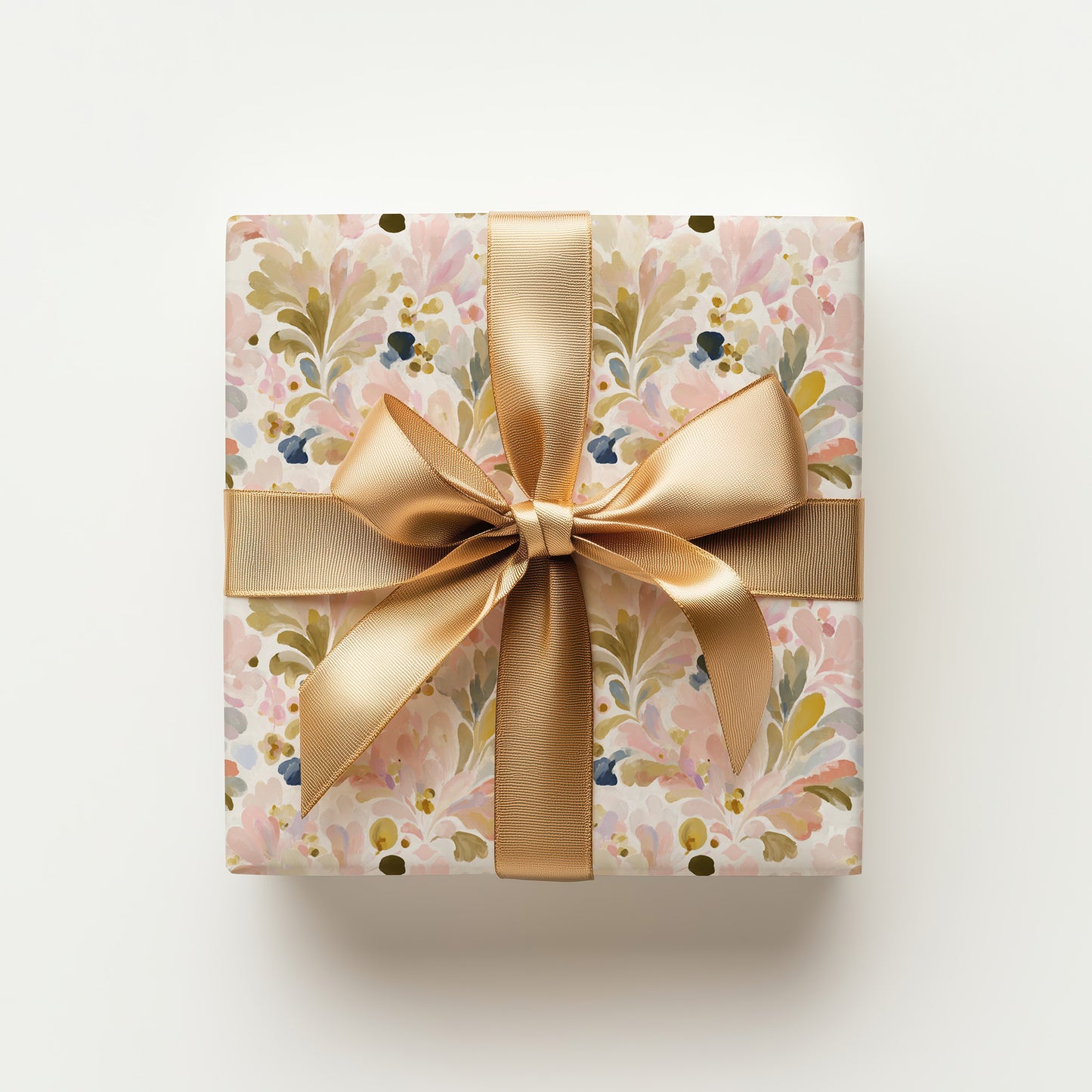 Muted Pastel Watercolor with Rich Navy Blue Dots Elegant Gift Wrapping Paper