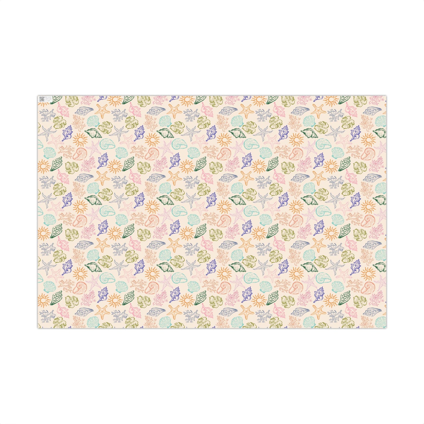 Colorful Doodle Summer Beach Seashell and Sun Gift Wrapping Paper