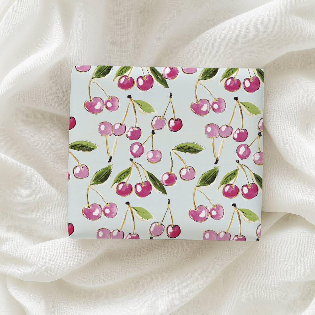 Cute Red and Pink Cherry Cluster Gift Wrapping Paper