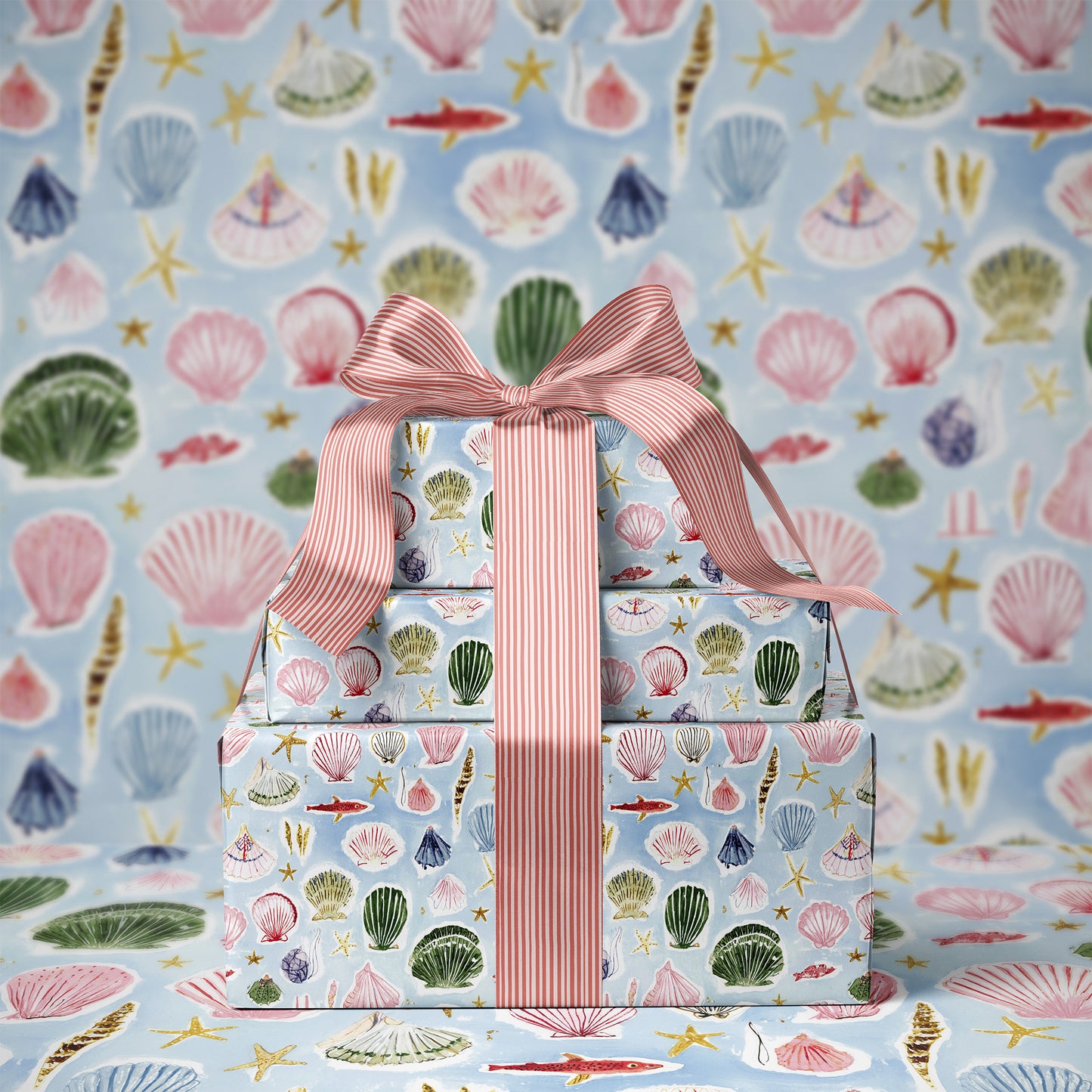 Vintage Hand Drawn Seashell Gift Wrapping Paper