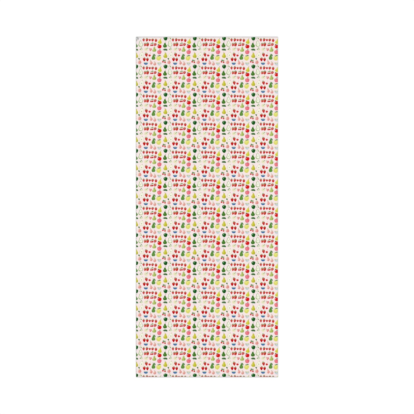 Apples, Pears and Strawberries Hand Drawn Whimsical Colorful Gift Wrapping Paper